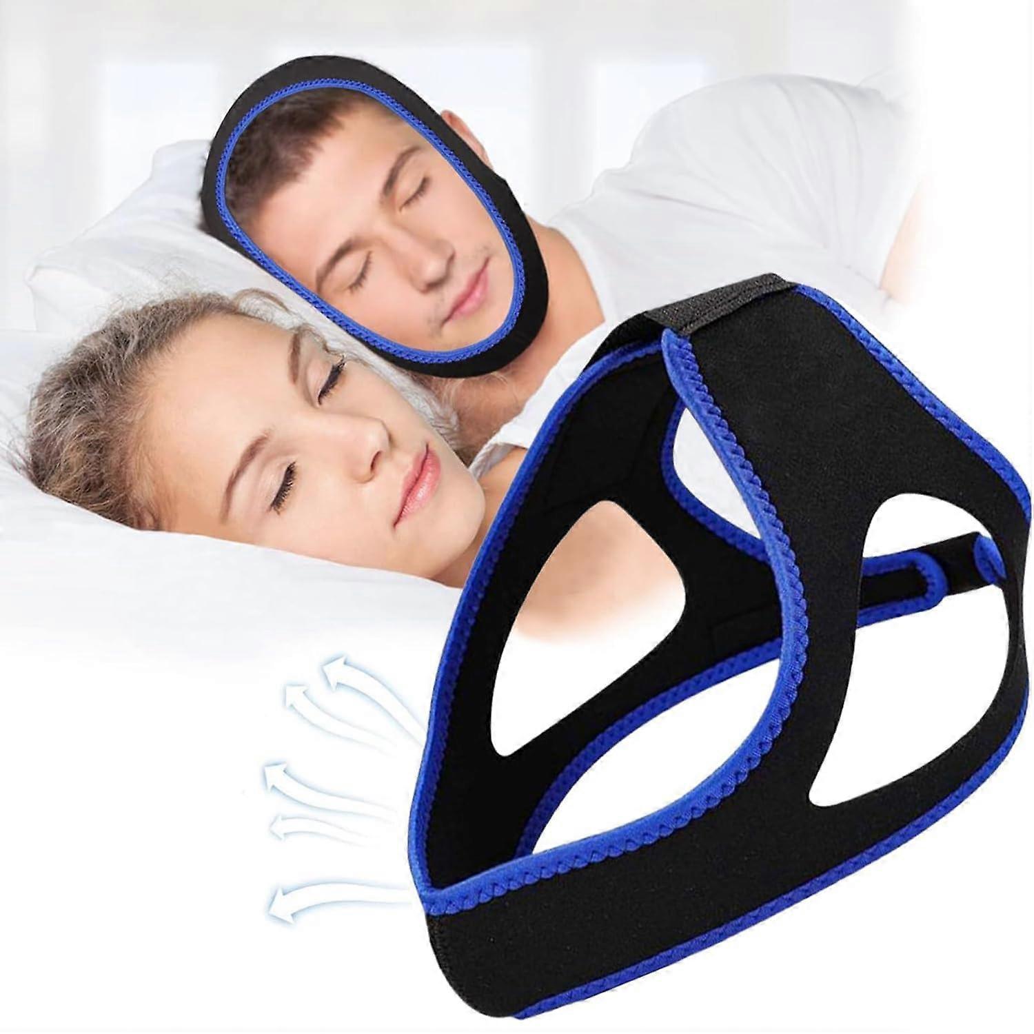 Anti Snoring Chin Strap CPAP Compatible, Adjustable Unisex Sleep Snoring Reduction Aid, Breathable One Size Fits Most