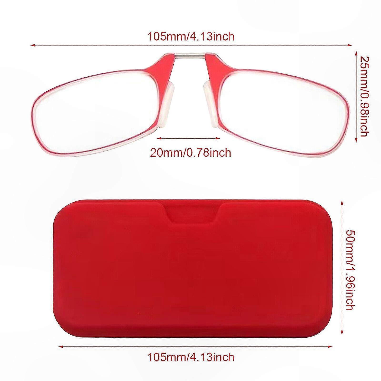 Lightweight Reading Glasses with Case & Nose Clip, Multiple Strengths Unisex