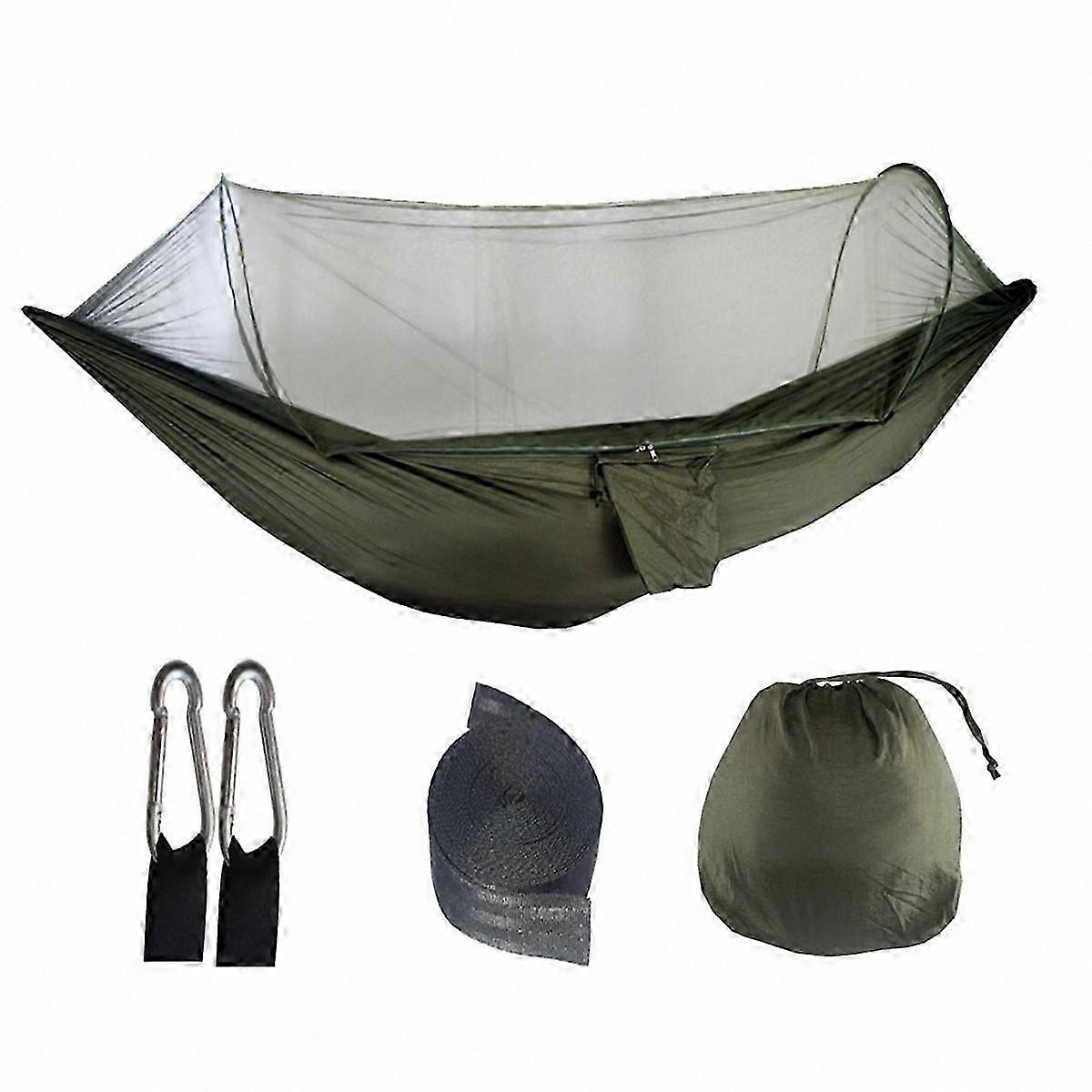 Quick-Setup Mosquito Net Hammock for Outdoor Camping and Relaxation Swinging Chair with Anti-Bug Protection in Durable Nylon Material