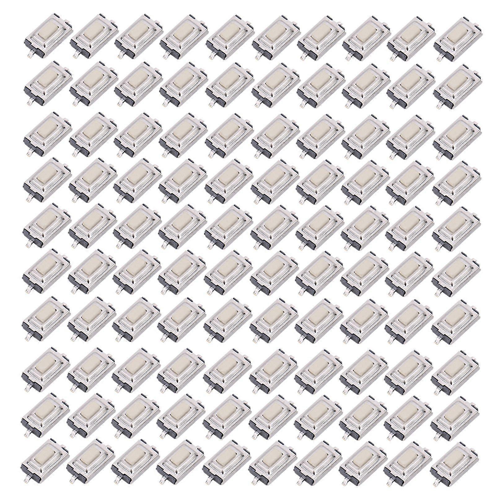 100PCs Momentary Tactile Button Switch High Sensitivity Quick Response SMD 3 x 6 x 2.5mm