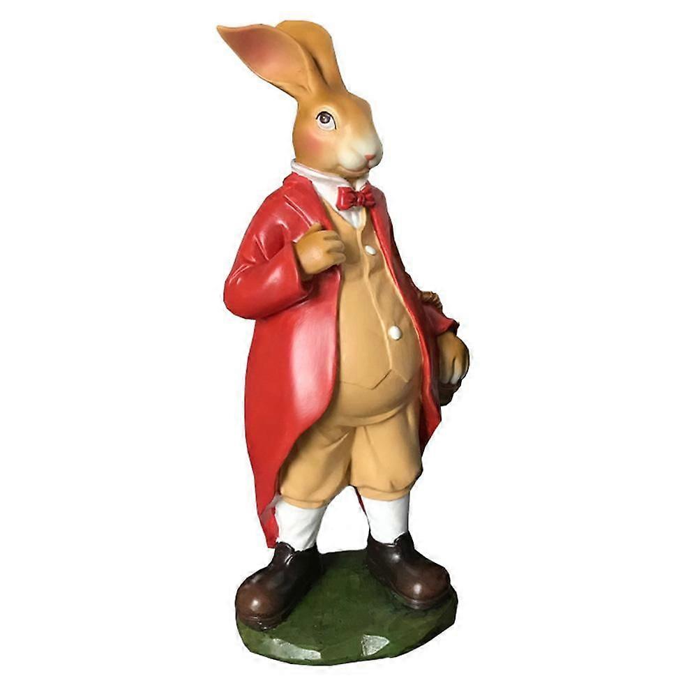 Rabbit with Carrot Decorations Resin Crafts Spring Easter Decor Outdoor Courtyard Garden Figurines for Landscape