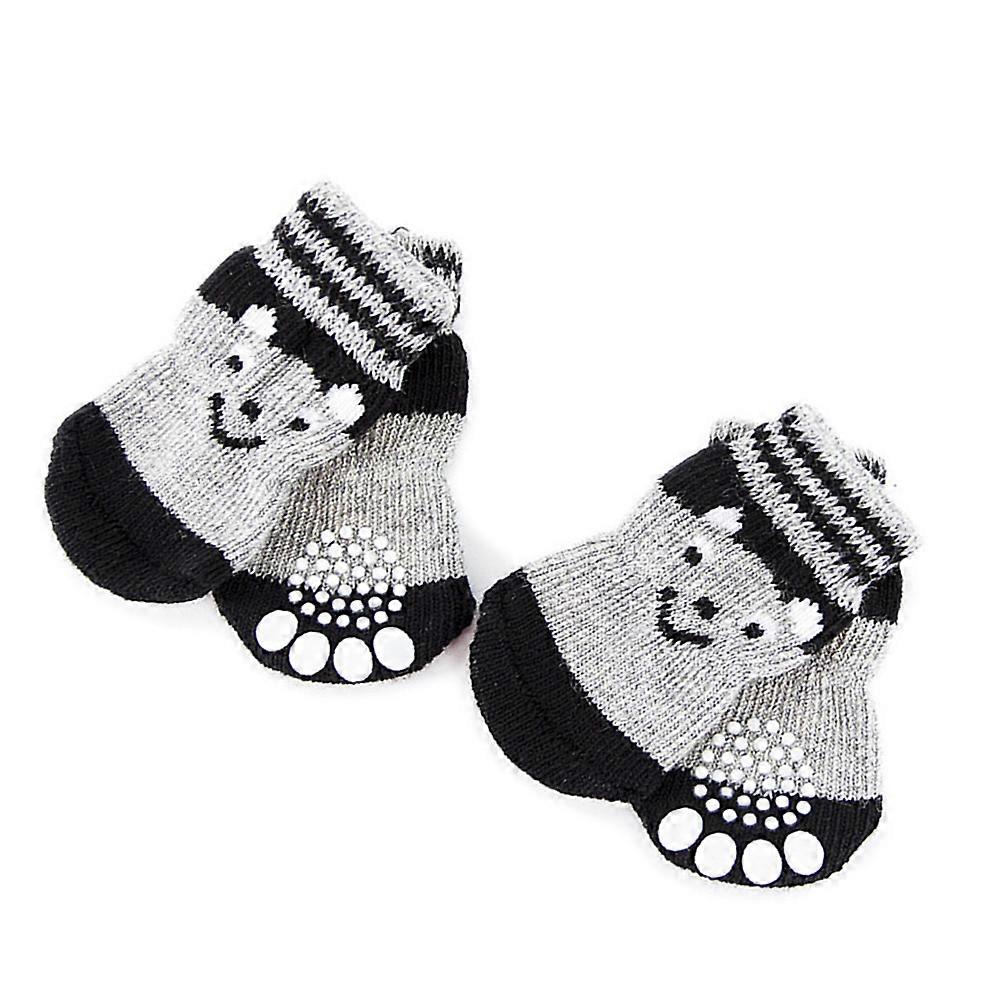 Doggie Socks Cotton Non-Slip for Pet Use 4Pcs with Cartoon Prints Assorted Color