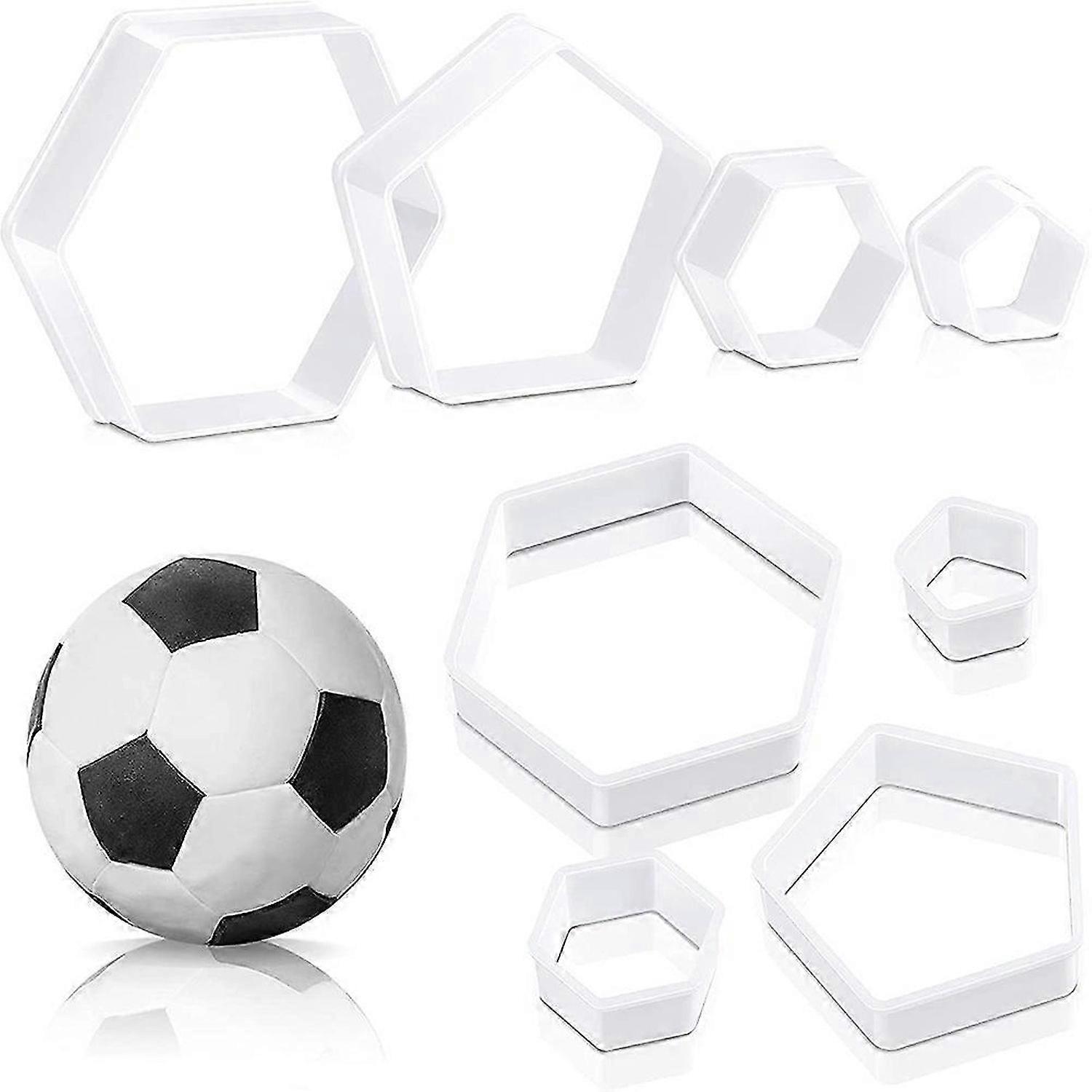 Football Pattern Cookie Cutters Hexagon Cutter for DIY Cake Tools