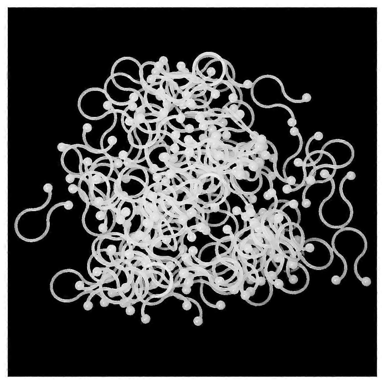 White Nylon Round Tips Twist Lock Cable Tie 100 Pcs