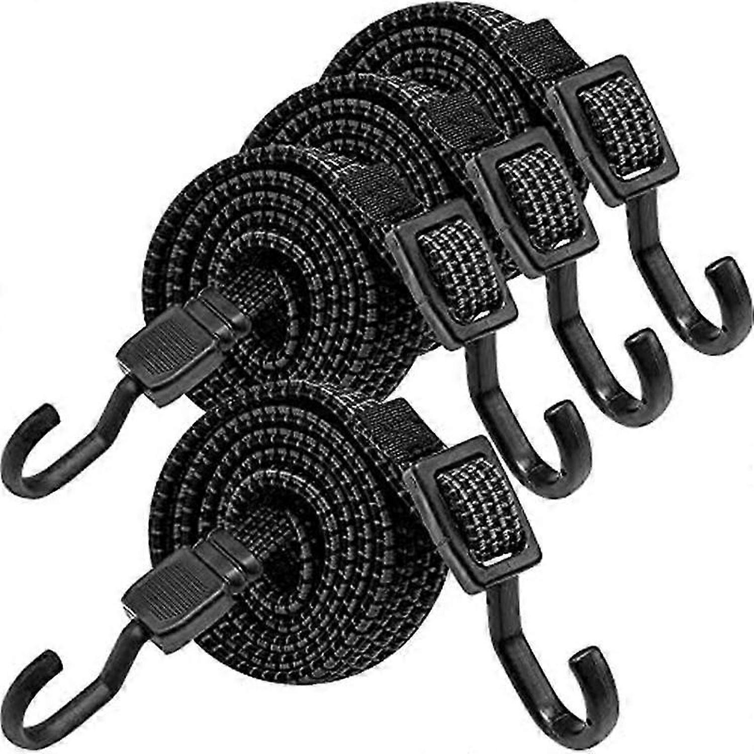 Bungee with Hooks,4Pcs Expanders with Hooks,100cm Adjustable Elastic Strap for Bicycle Carriers,Moto