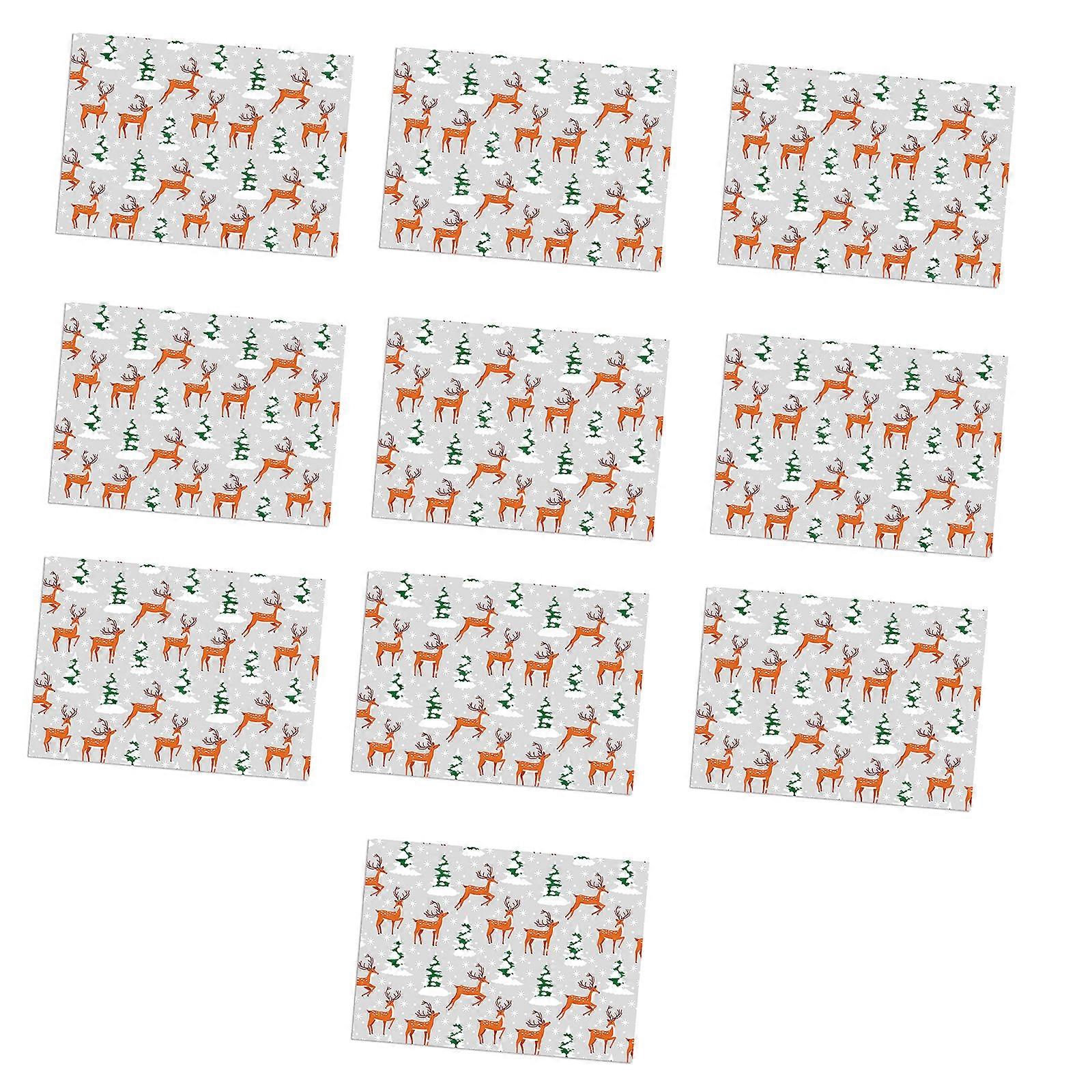 Christmas Celebration Wrapping Sheets With Reindeer Pattern User Friendly Paper For Gift Box Decoration Multicolor