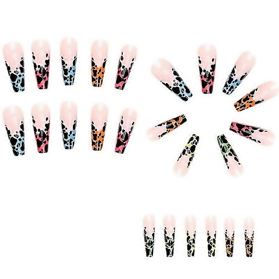 For Graffiti False Nails Long Coffin Nail Tip Detachable On Nails