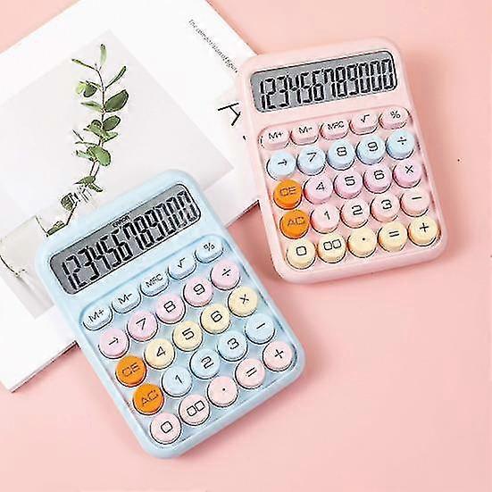 Mechanical Pushbutton Calculator 12 Digit Large LCD Display Big Buttons Easy to Press Compact Size Portable Colorful Calculator 2025