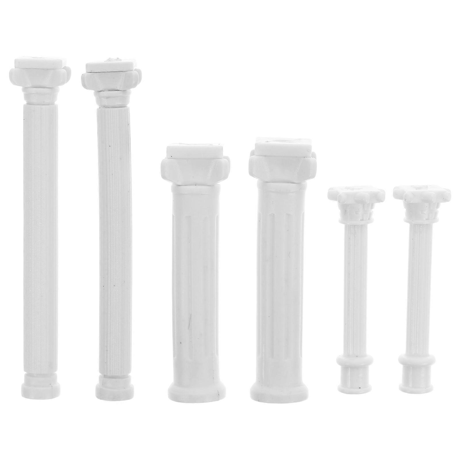 ABS Roman Column Sculptures for Artistic Decoration 12Pcs Miniature Set