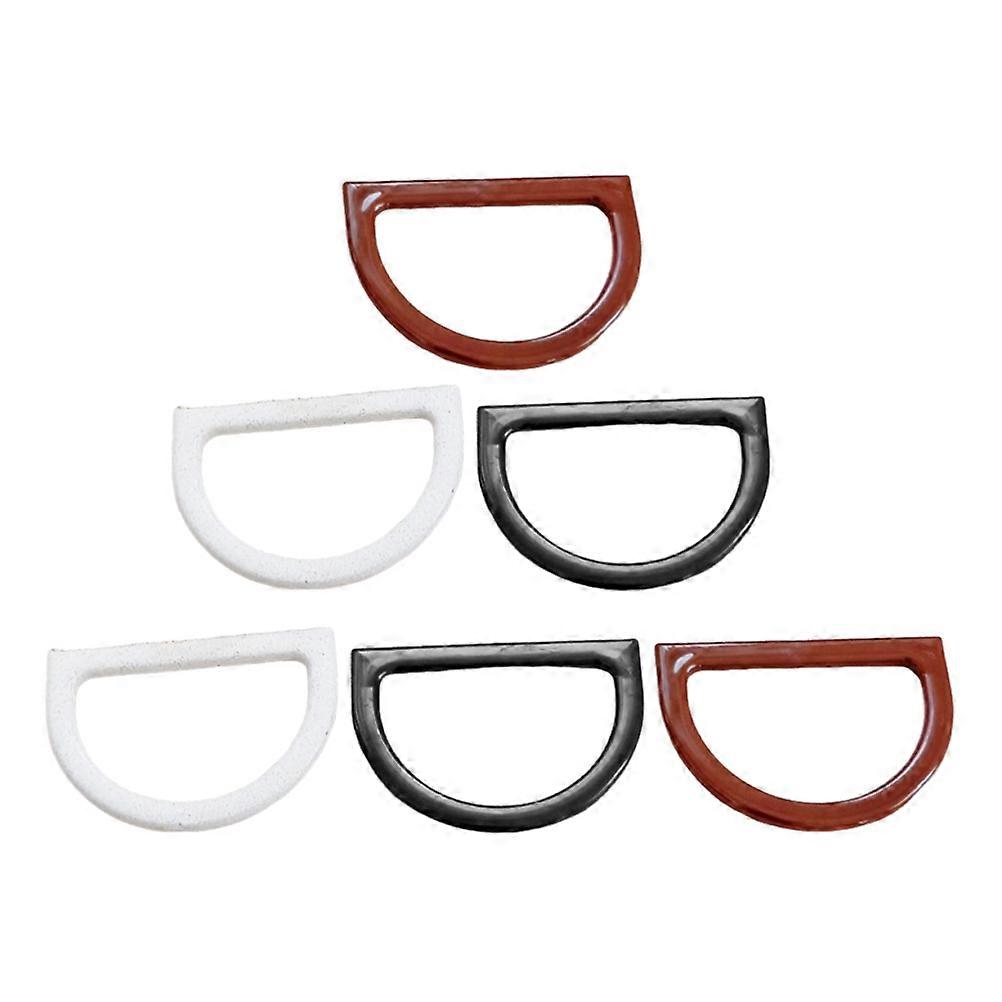 Assorted Color Handbag Handle D-Shaped for DIY Use 12Pairs Plastic