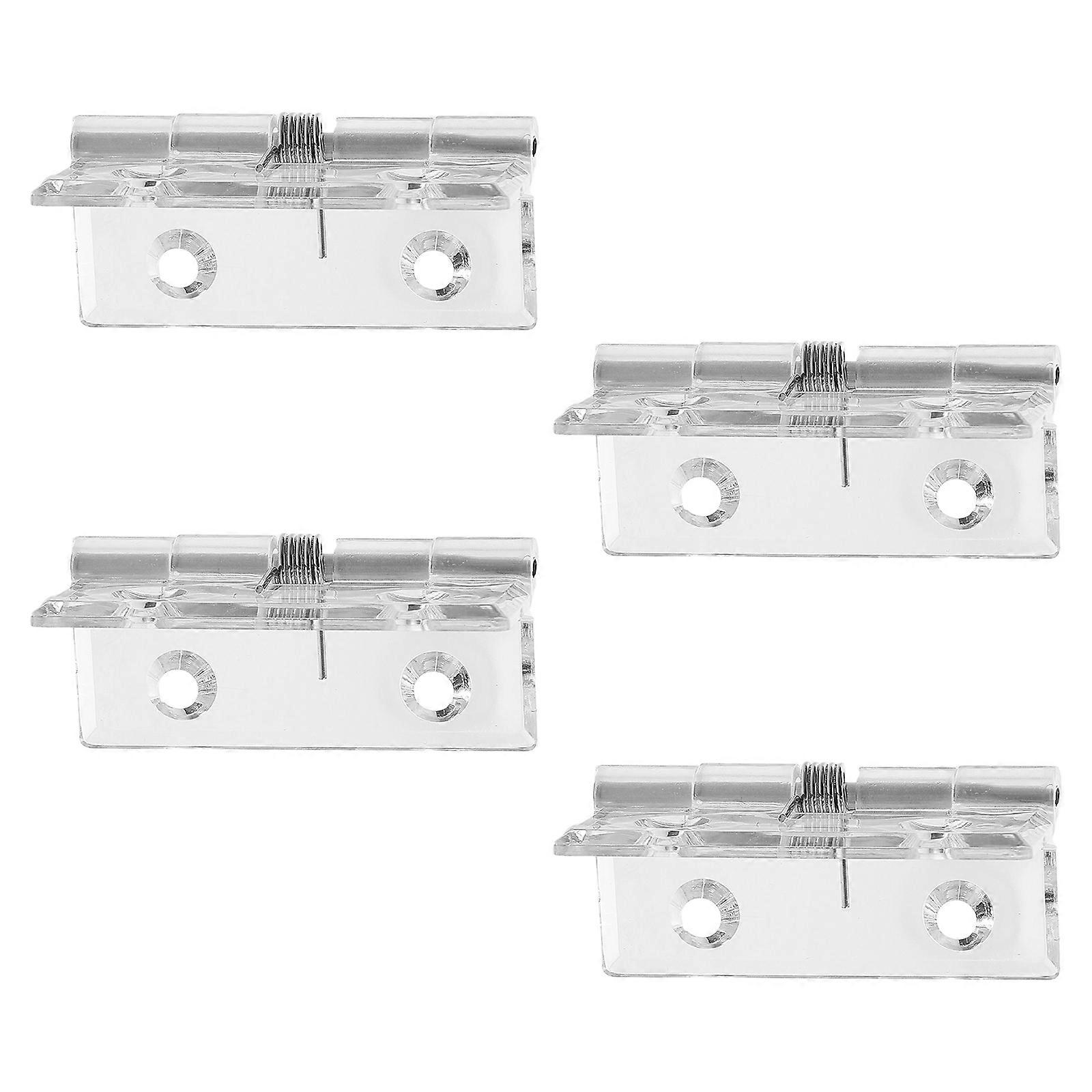 Clear Door Hinge Transparent Acrylic Cabinet Hinges for Doors 16Sets
