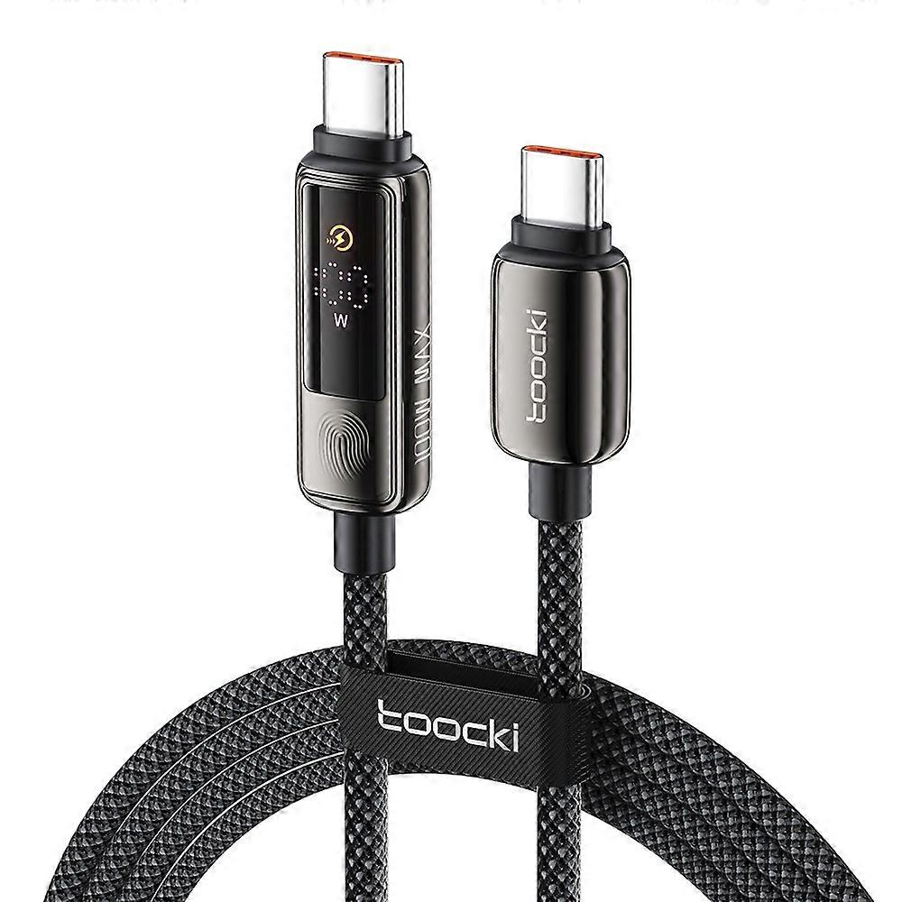 TOOCKI TX107C2 2m 100W Fast Charging USB C to USB C Cable Touch Control LED Display Data Sync Cord