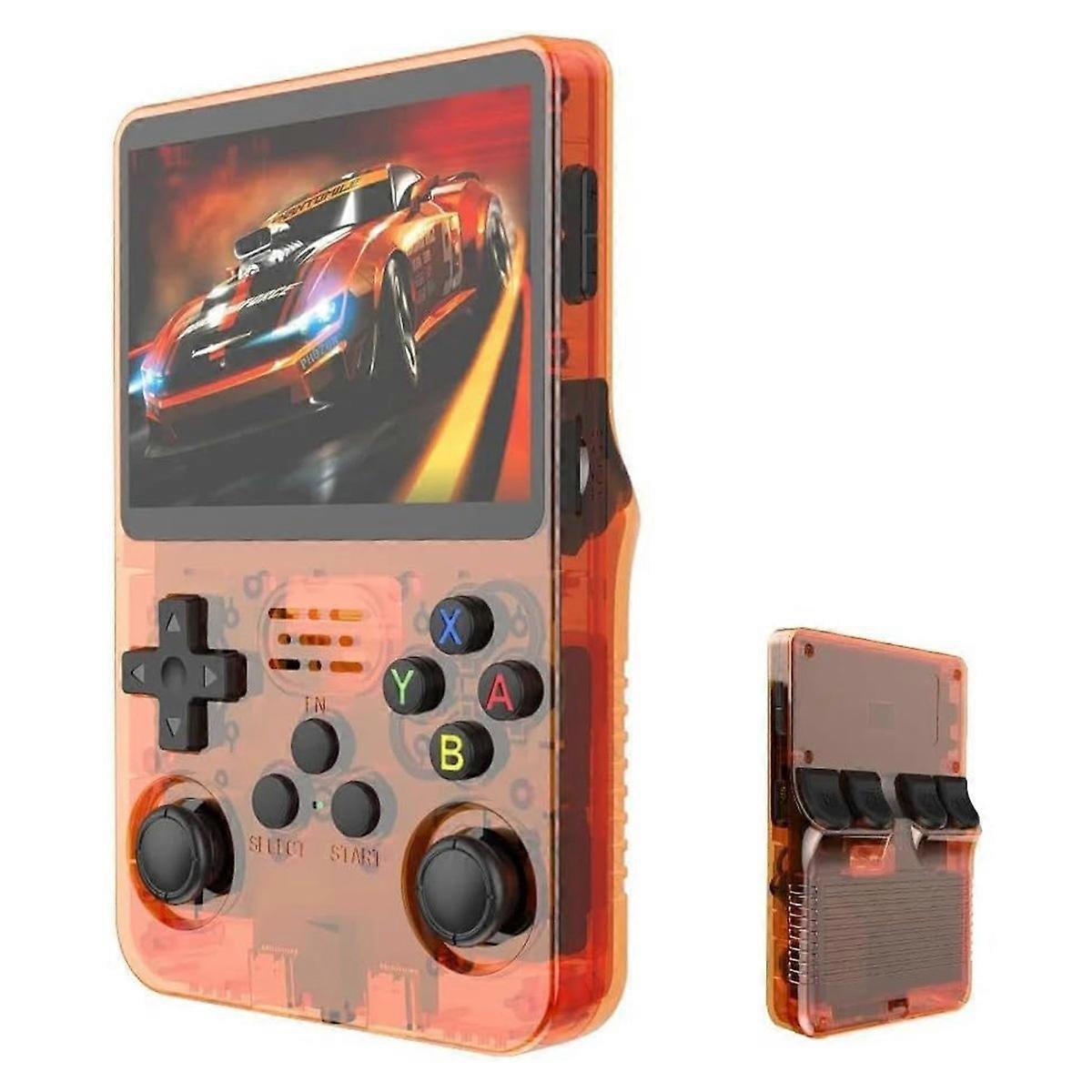 4pc R36s 3.5" HD Retro Handheld Game Console with 128G Card - Orange