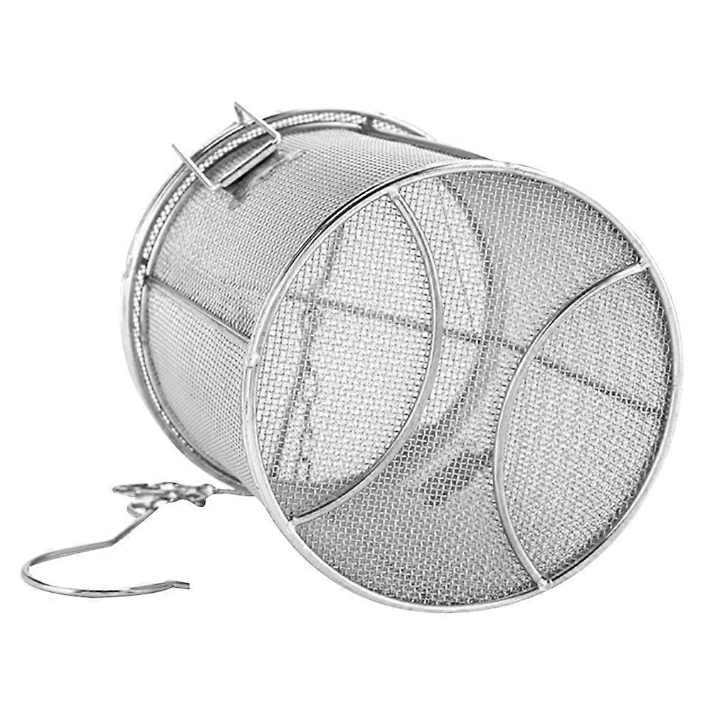 Frying Strainer Stainless Steel Spice Infuser Soup Filter Basket Home Cooks Kitchen Use Silver 8x8x10cm 1Pcs