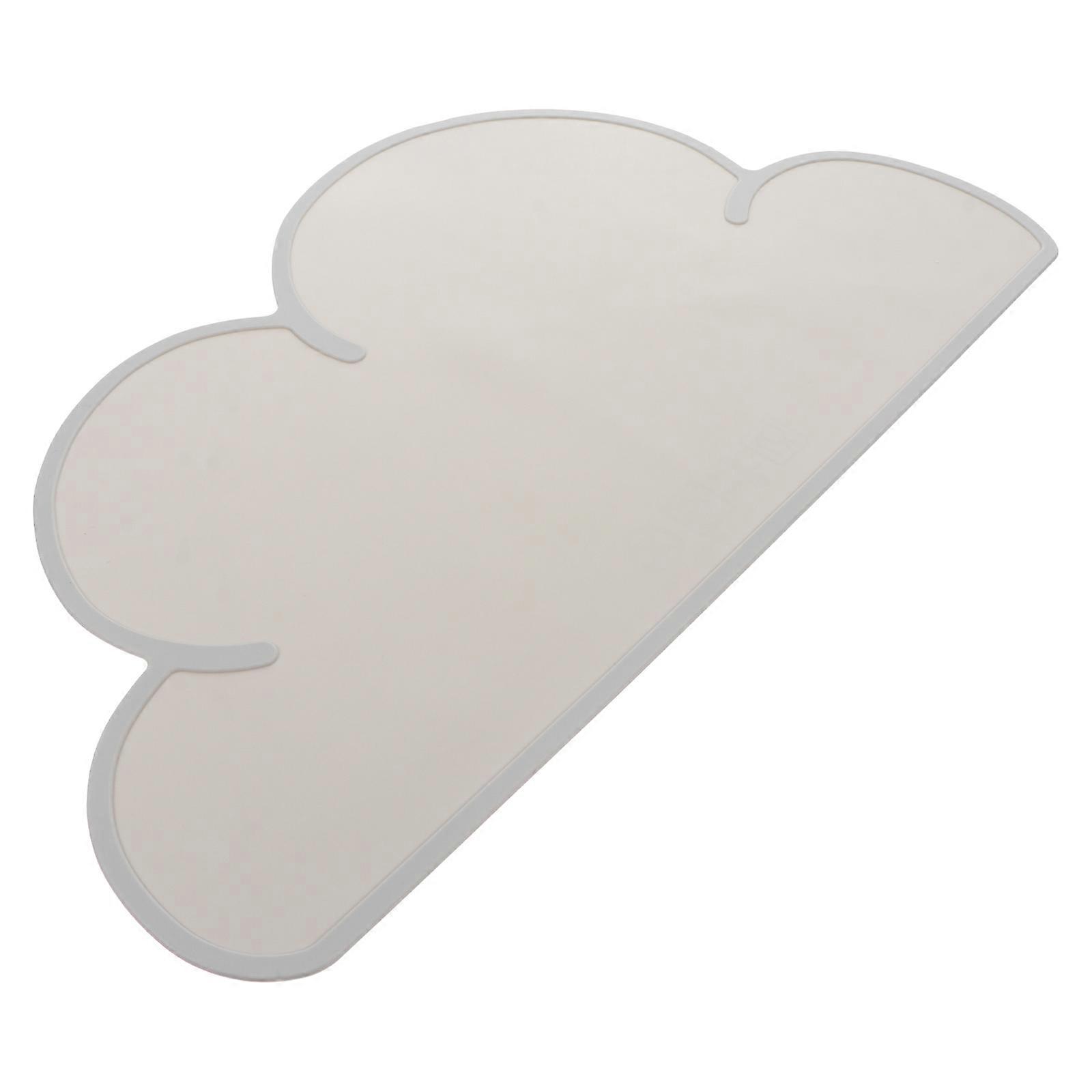 Durable Silicone Cat Bowl Mat For Pet Feeding Indoor Use Measuring 48X27X0.2CM With Heat Insulation Feature In Light Grey