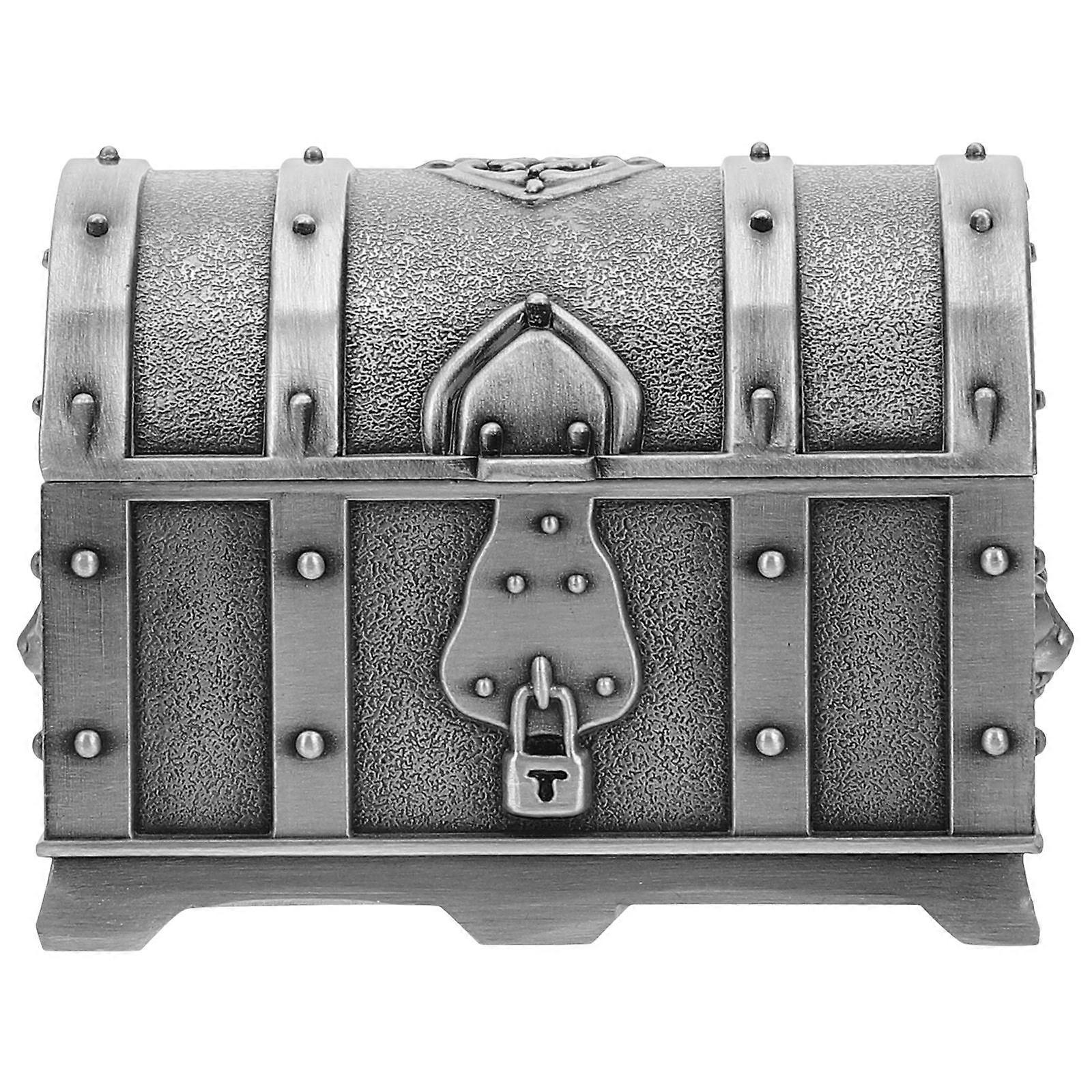 Jewelry Storage Case Metal Ear Studs Case for Storage Use 2Pcs Silver