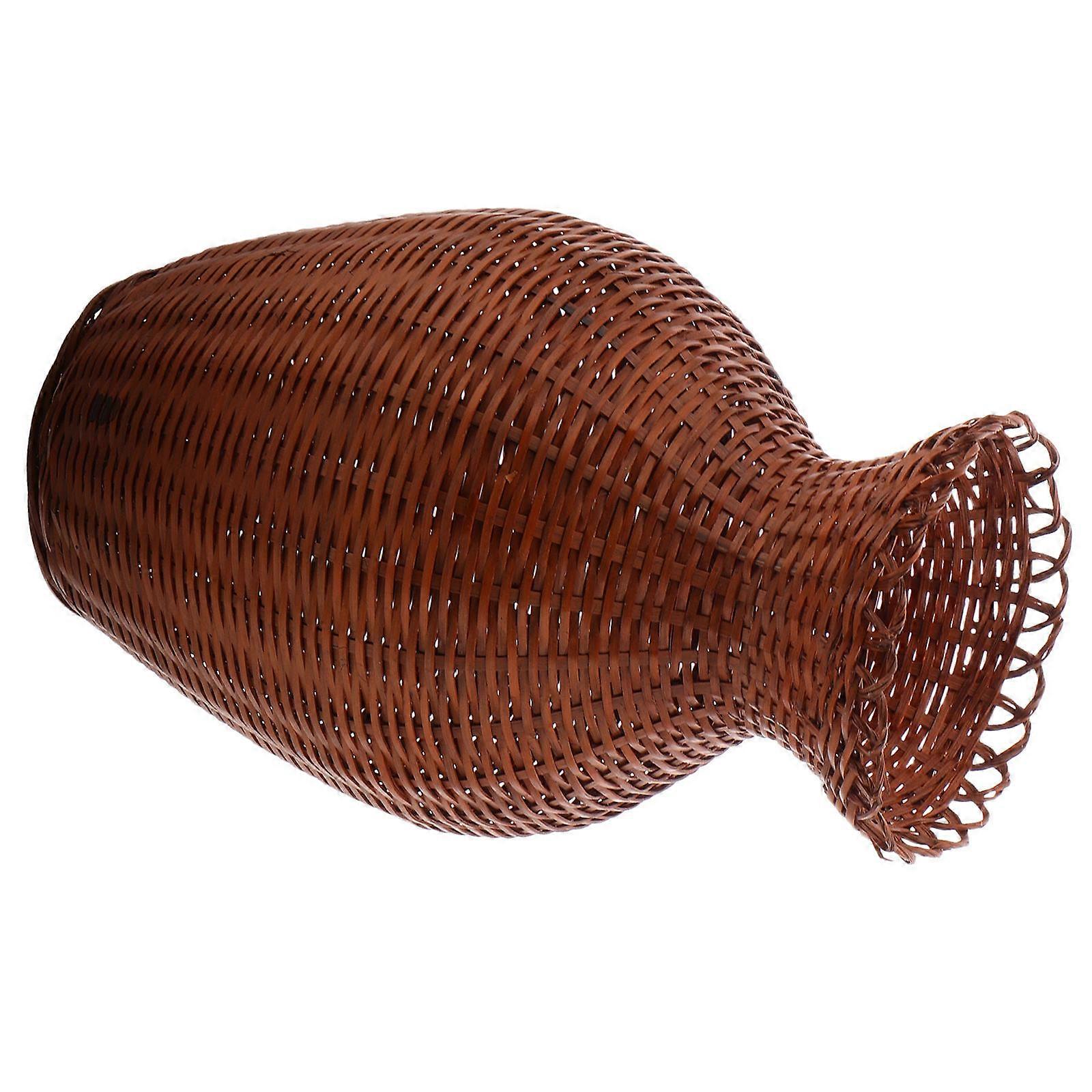 Rustic Bamboo Woven Vase for Home Decor 4Pcs Handcrafted Flower Basket