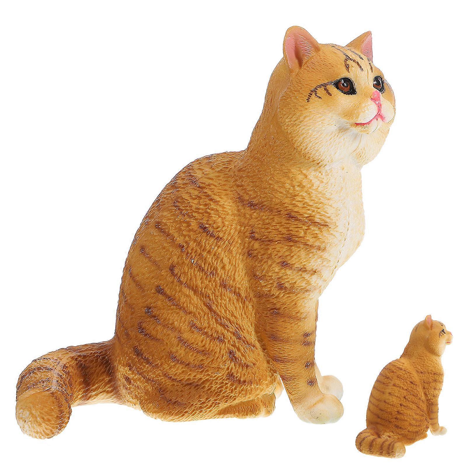 Animal Figure Plastic Cat Model for Decoration 4Pcs Simulation Figurine