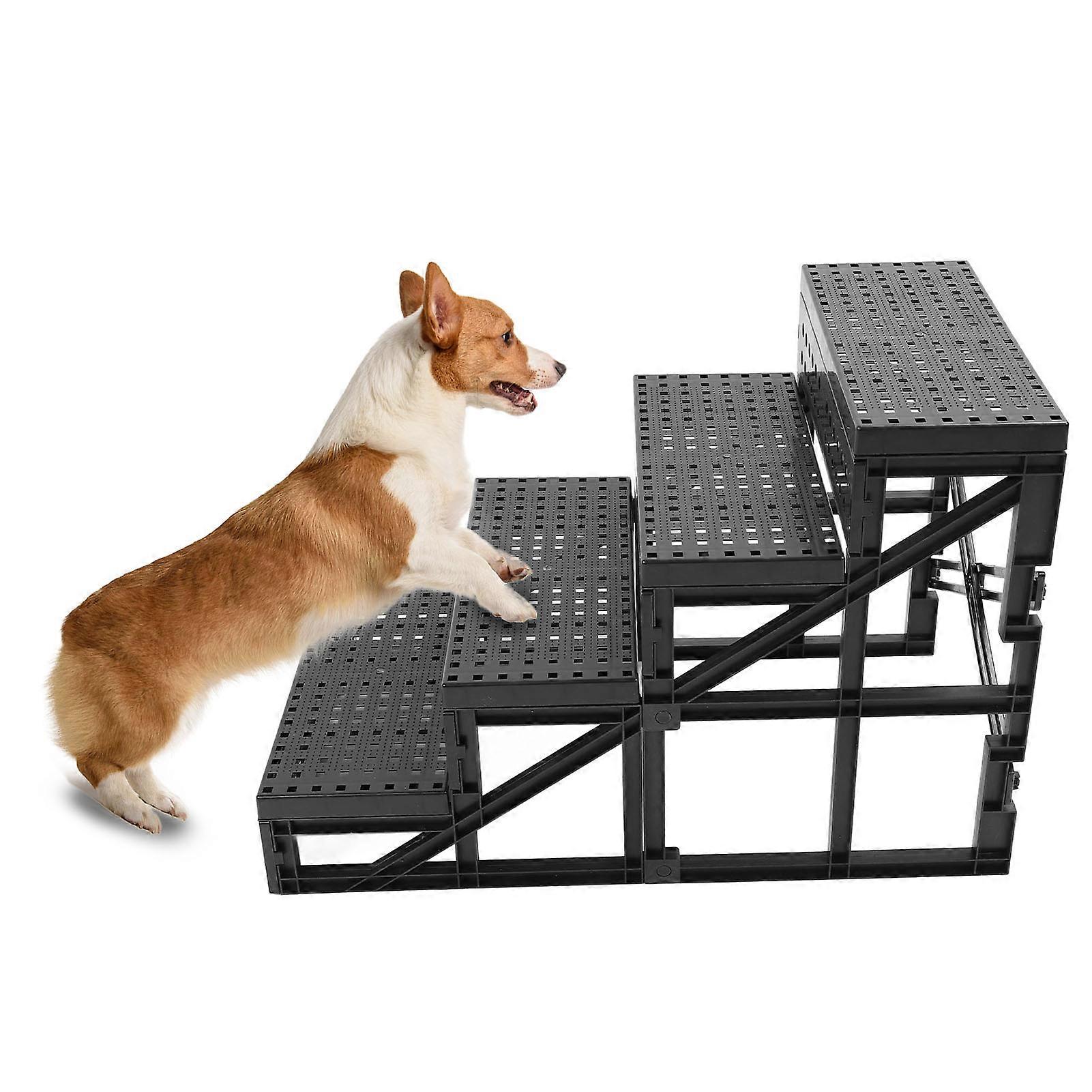 Adjustable Foldable Dog Stairs 60x40x35cm Slip Resistant Steps