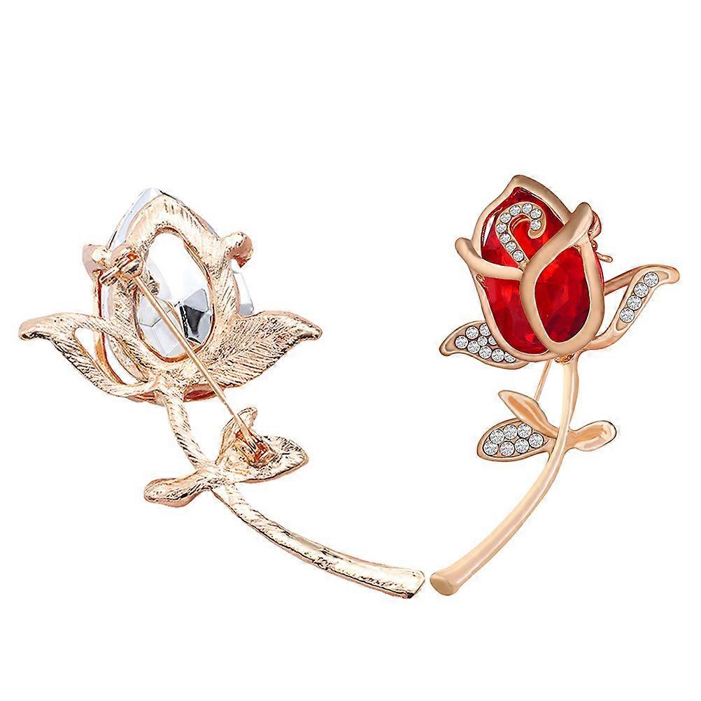 Flower Brooch Shining Rhinestone Decorative Accessory For Color 2Pcs Set