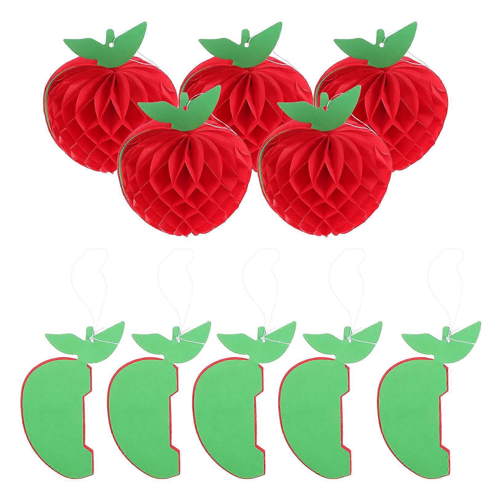 Party Decor Apple Honeycomb Paper Decorations for Hanging 40Pcs