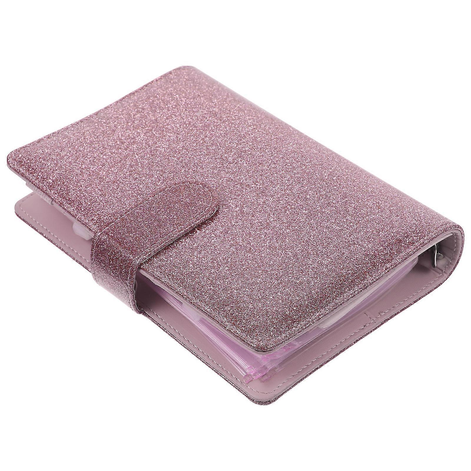 Budget Binder with Zipper Envelopes 1Set Pink PVC for Office Use and Waterproof Storage