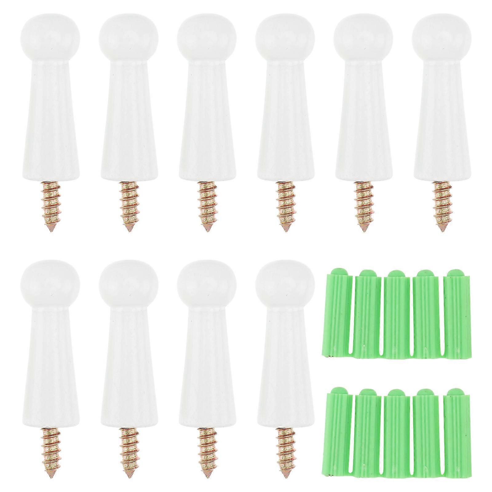 Wooden Hook Practical Hook for Wall Hanging 20Pcs in White