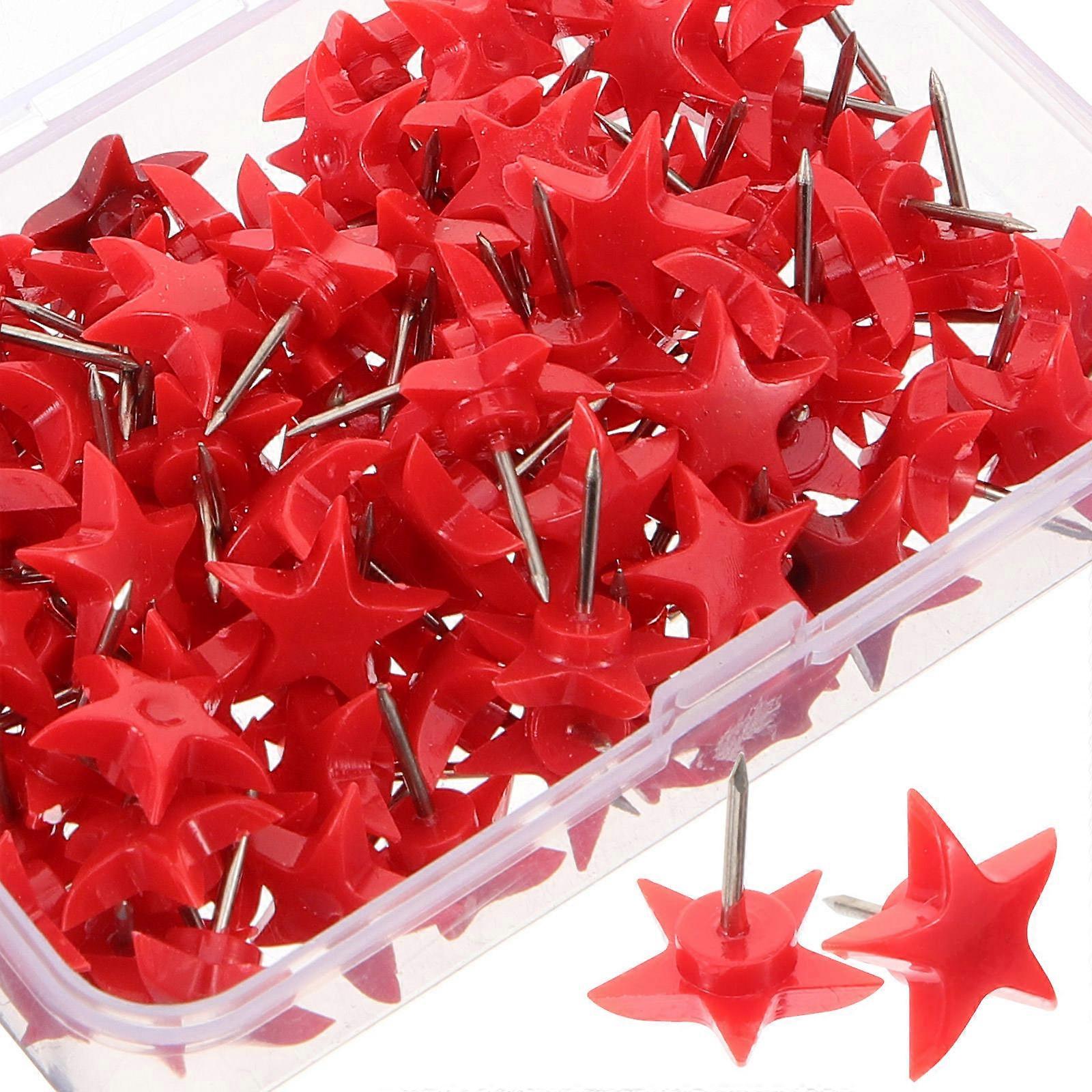 Bulletin Board Thumbtacks Star Push Pins for Board 300Pcs Red Color