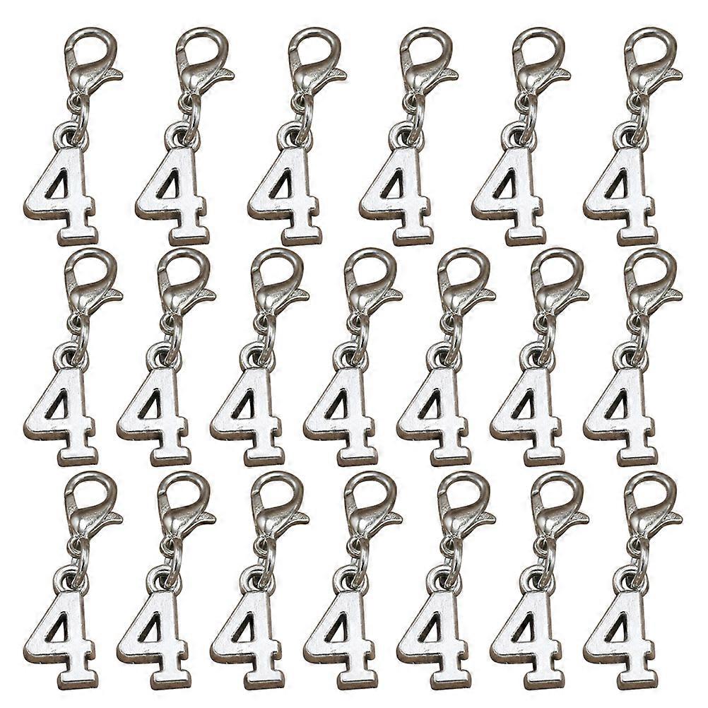 DIY Charm Pendant Set Alloy 4 Shape Pendants with Lobster Clasp 60Pcs
