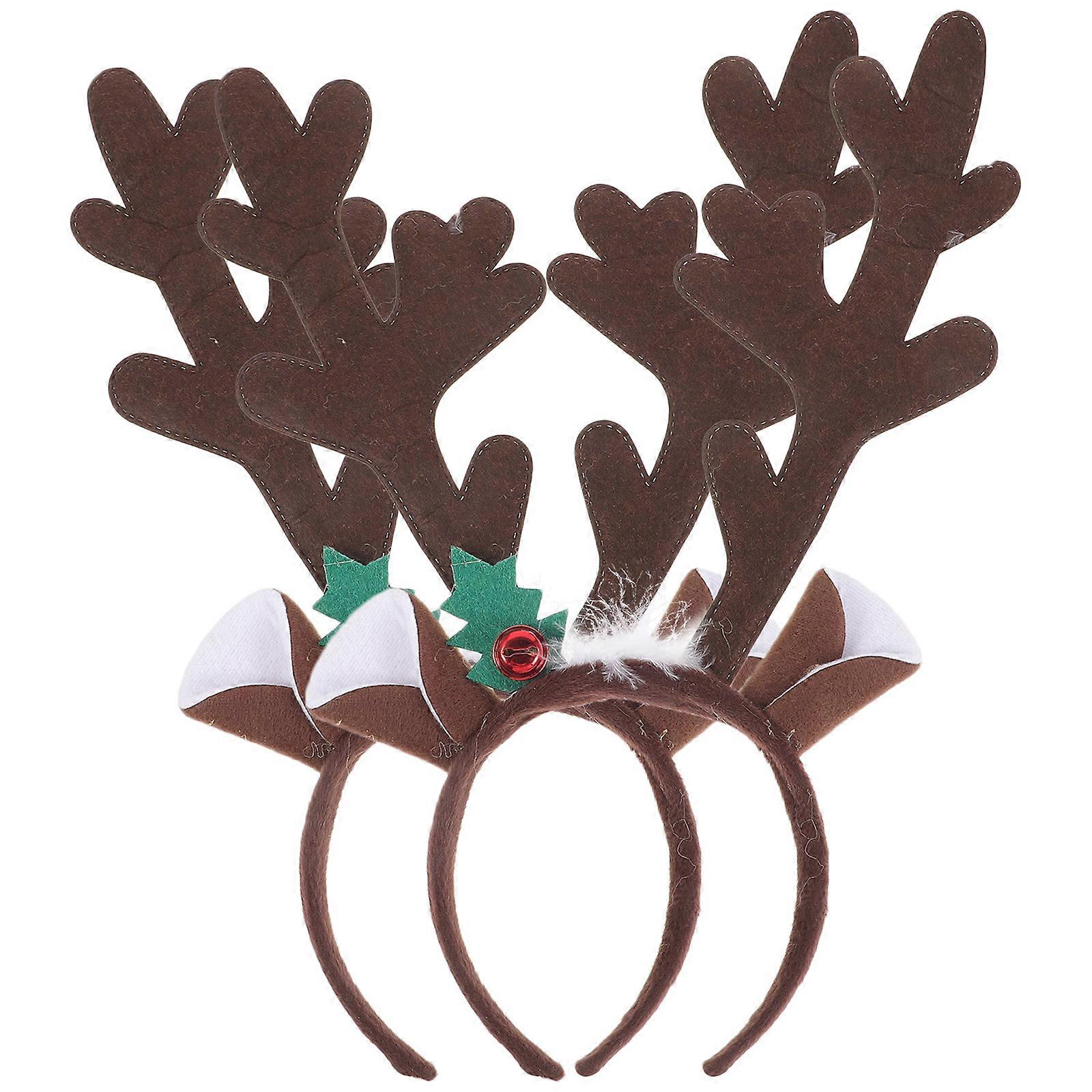 Coffee Deer Horn Hair Band Multi-Function Headband with 8Pcs Set