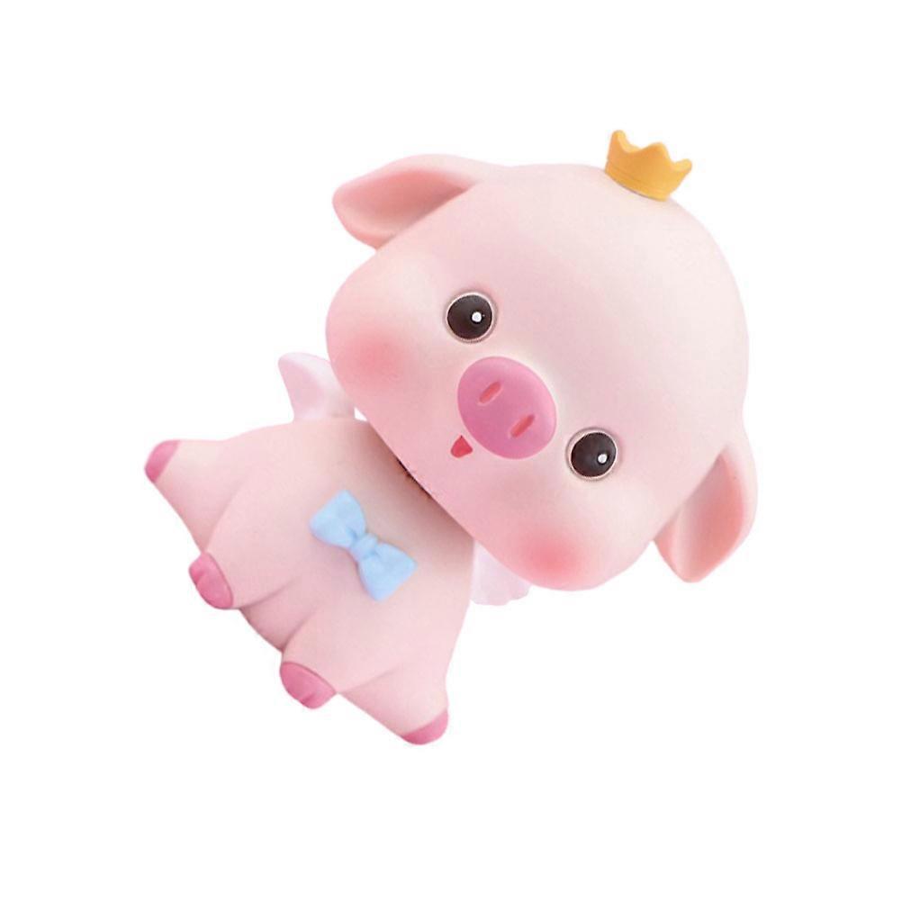 Desktop Figurine Car Dashboard Pig Shaking Head Decor Cute Multi For 1Pcs