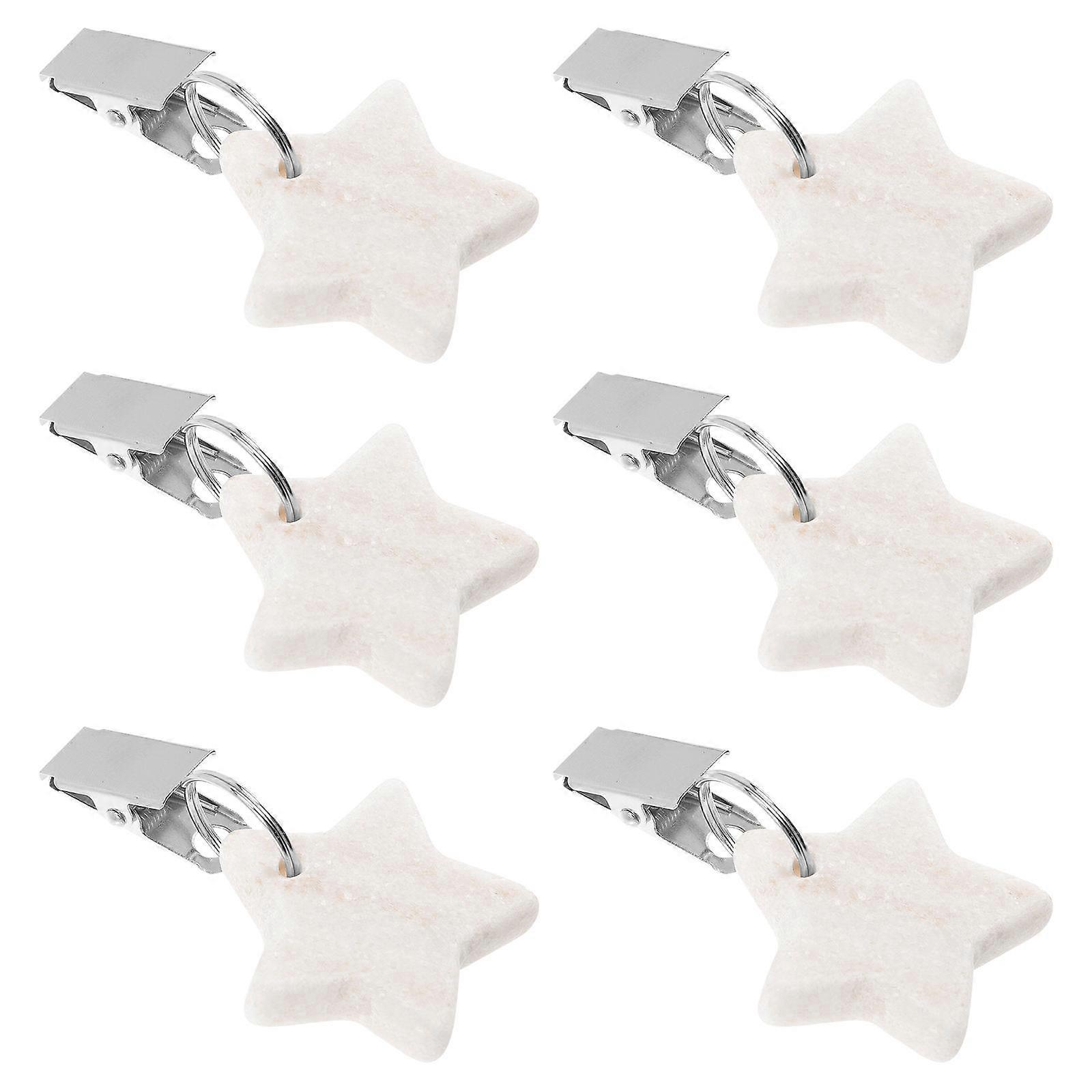 Home Tablecloth Weights Clips for Holding Use 18Pcs White Marble Covers