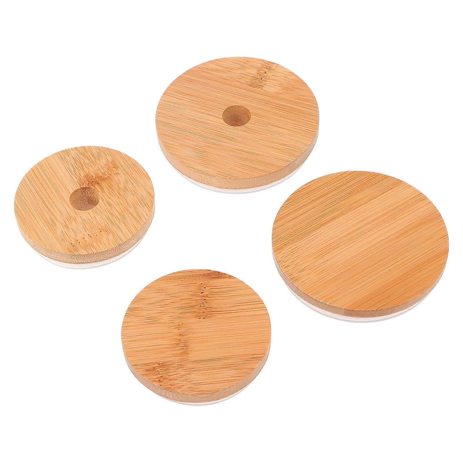 Practical Bamboo Mason Jar Covers Jar Lid Set 1Set for Home Use