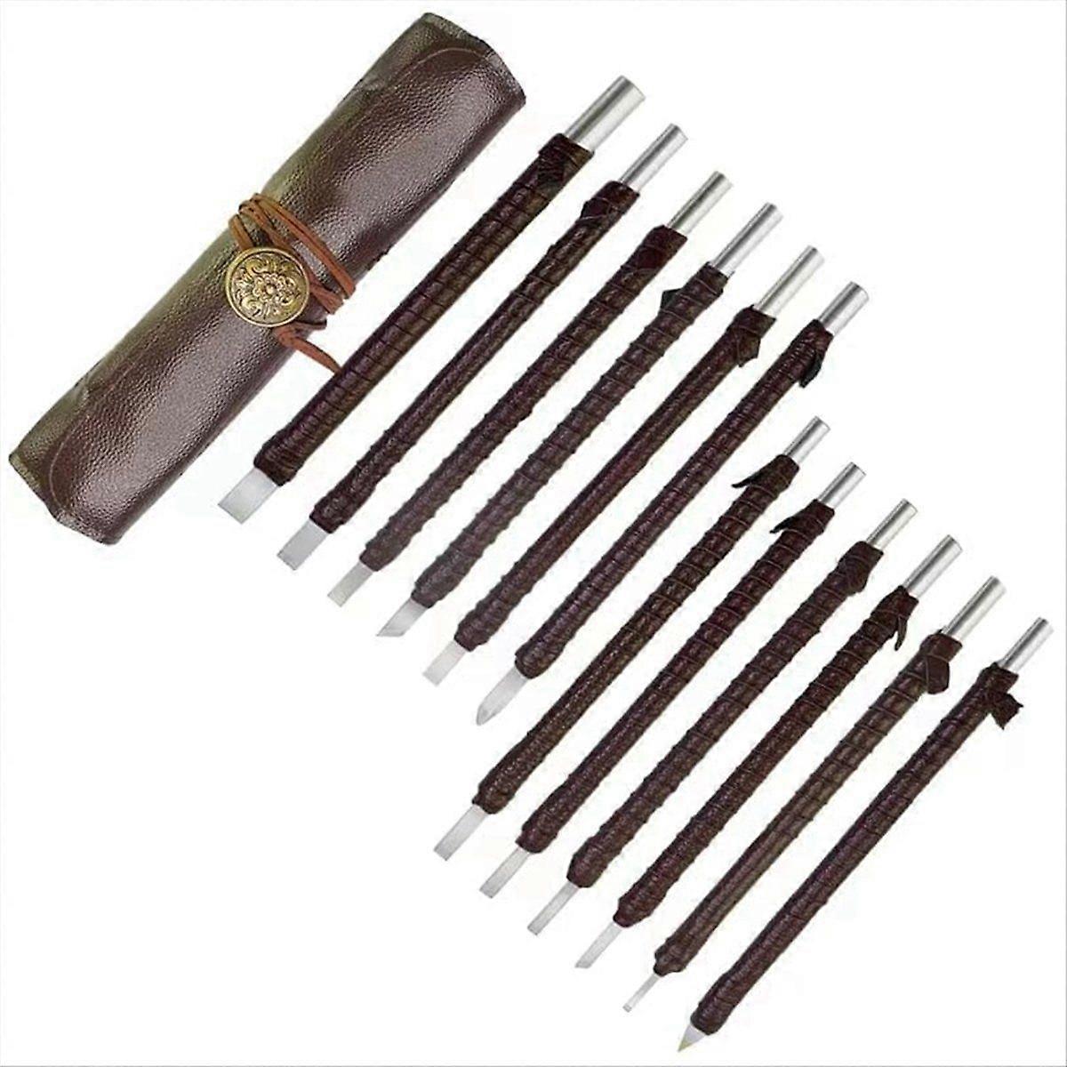 12 Pcs Stone Carving Tool,Tungsten Steel Soapstone Carving Kit