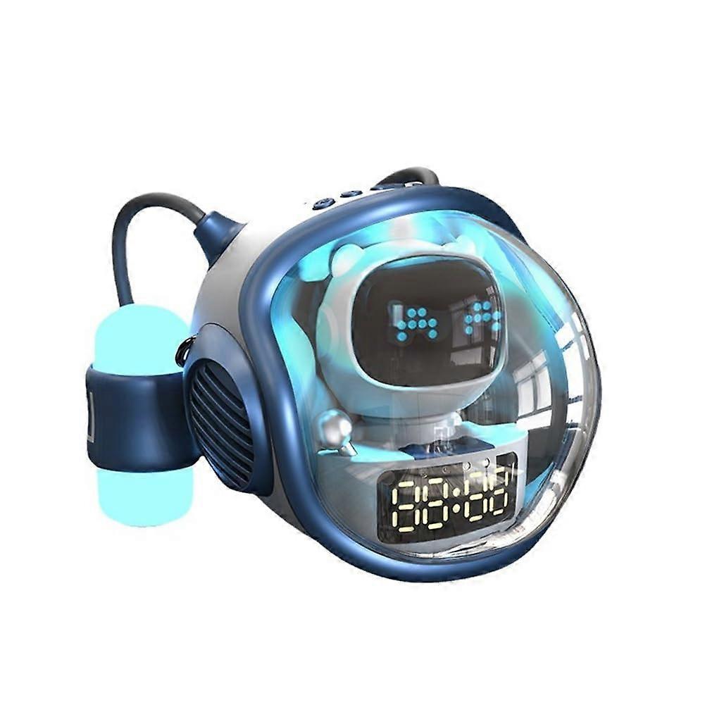 Spaceship Wireless Clock Alarm Astronaut Bluetooth Audio Speaker Portable Subwoofer With Atmosphere Light