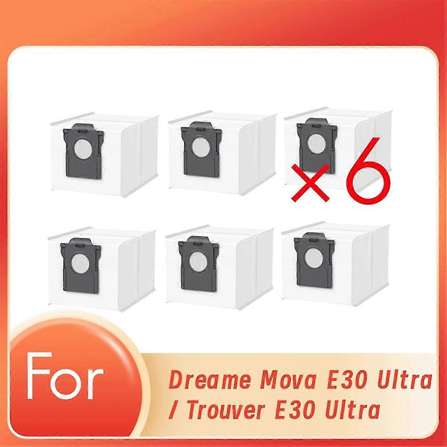6 Pcs Dust Bags for Dreame Mova E30 Ultra / Trouver E30 Ultra Sweeper Accessories Built to Last and