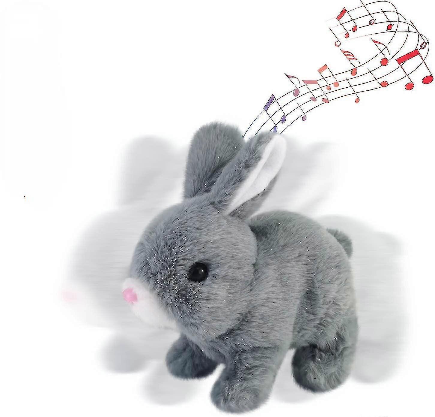 Electronic Plush Rabbit Toy, Easter Bunny Interactive Toy, Playful Bunny Hops Around Makes Sounds Wiggles Ears