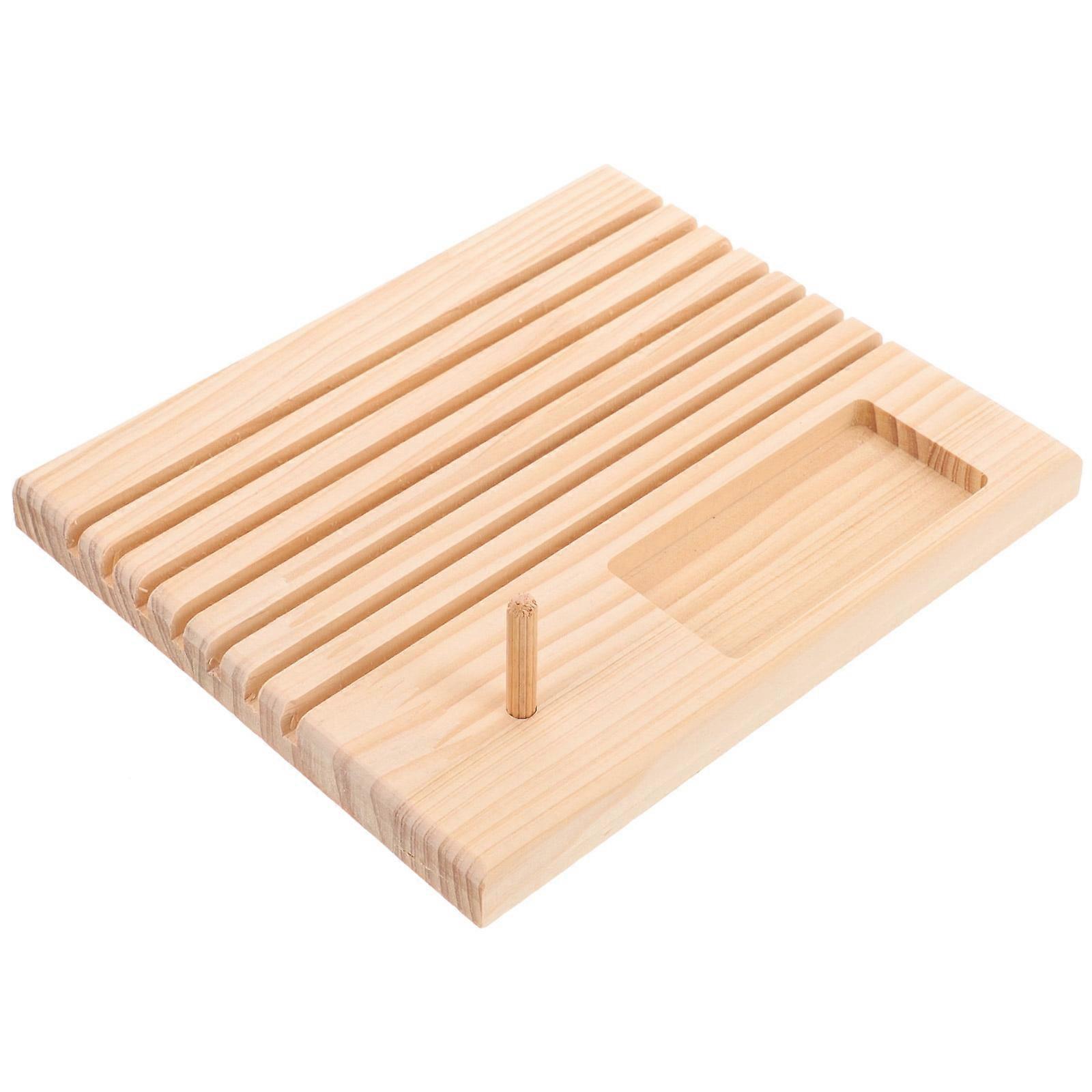 Wooden Spool Holder Household Spool Ruler Storage Rack Solid Sewing Template Thread Rack