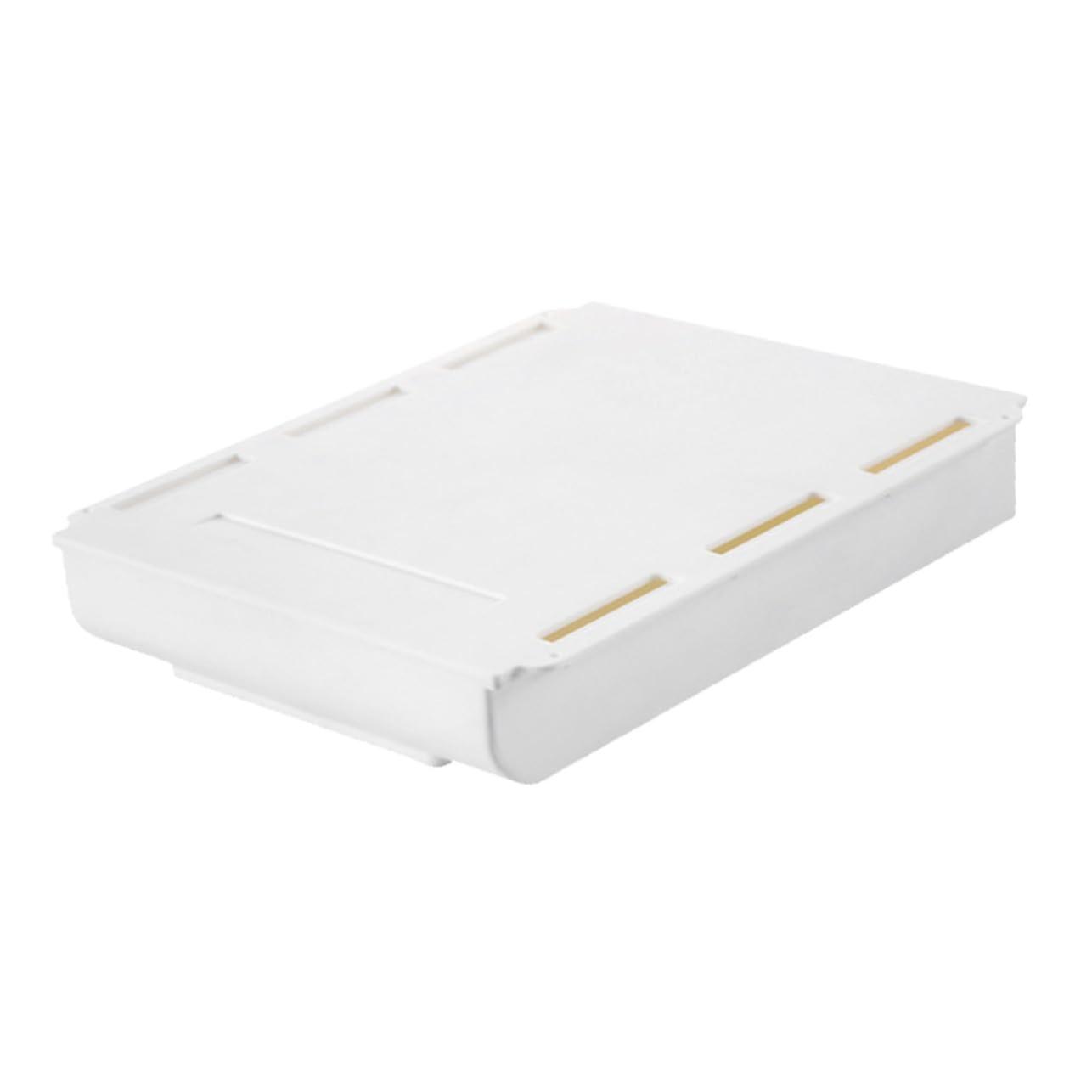 Under Desk Drawer Organizer Large White Storage Box Hidden Desktop Tray Adhesive Drawer Table Bottom Office And Study