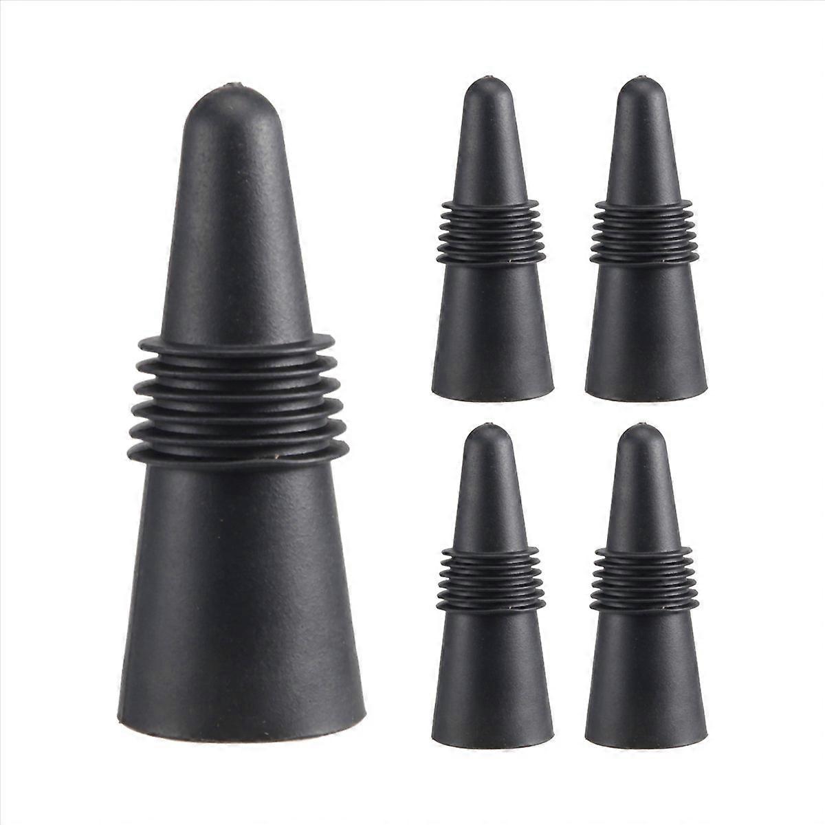 Πώματα κρασιού (Σετ 5), Πώμα μπουκαλιών κρασιού σιλικόνης και πώματα φιαλών ποτών, μαύρα