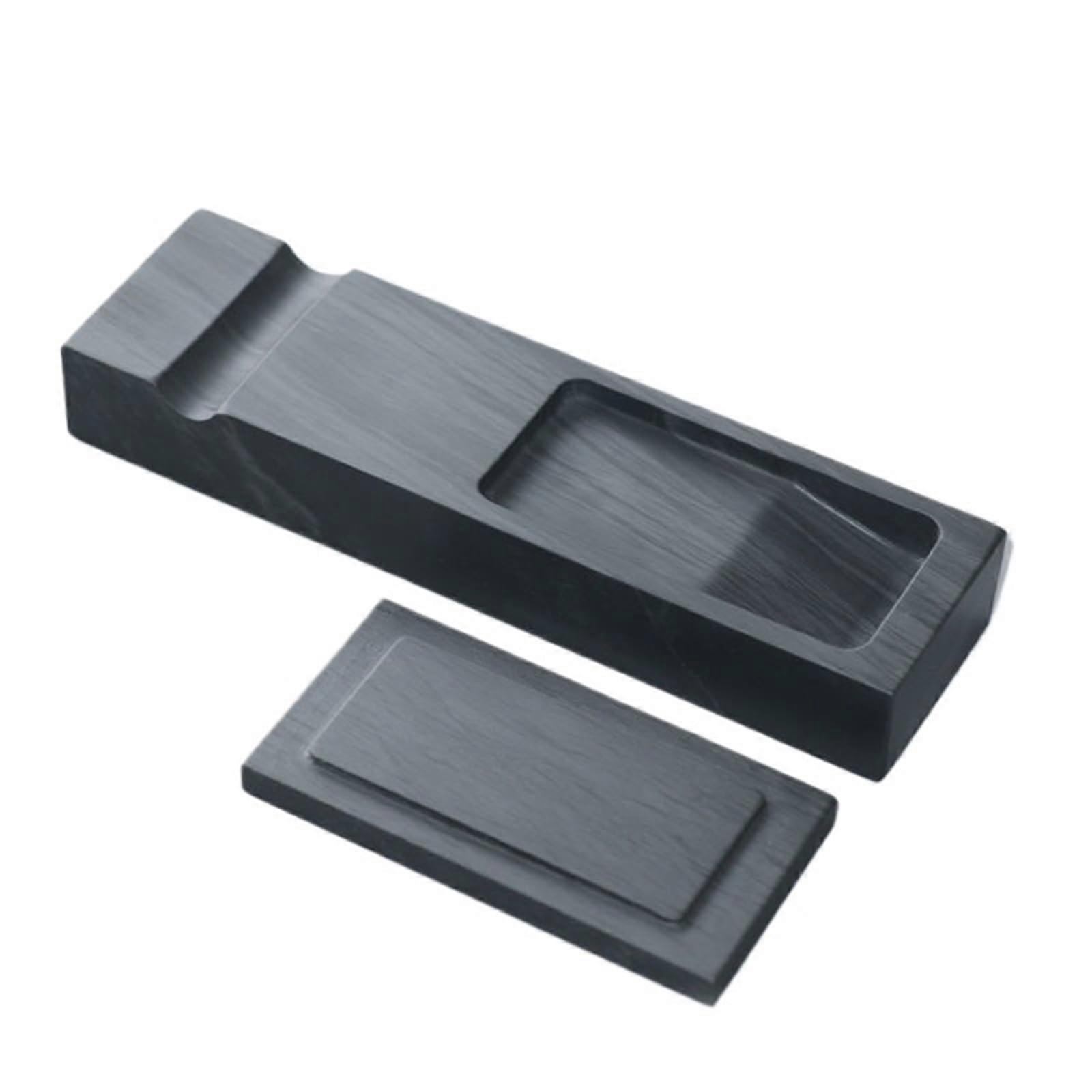 Natural Stone Inkstone, MultiFunctional Copying Scripture Table, Water Ripple Pattern, Small Size, Regular Text