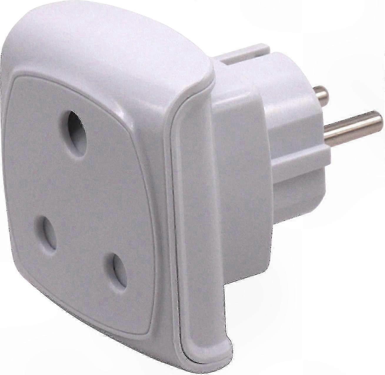 3-Pin to 2-Pin EU Plug Adapter, Compatible with South Africa Standards