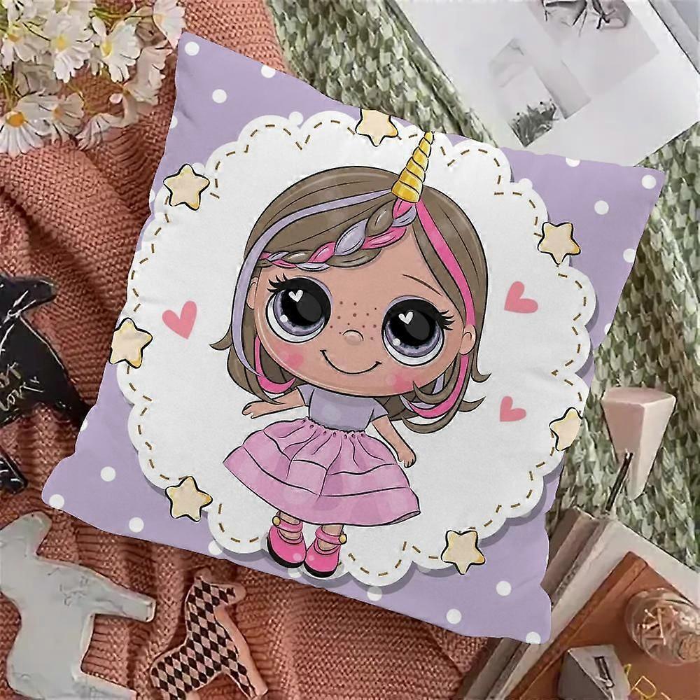 v431漫画の女の子のクッションカバー装飾的な枕カバー装飾的な高級眠枕ホームクッションソファgg431