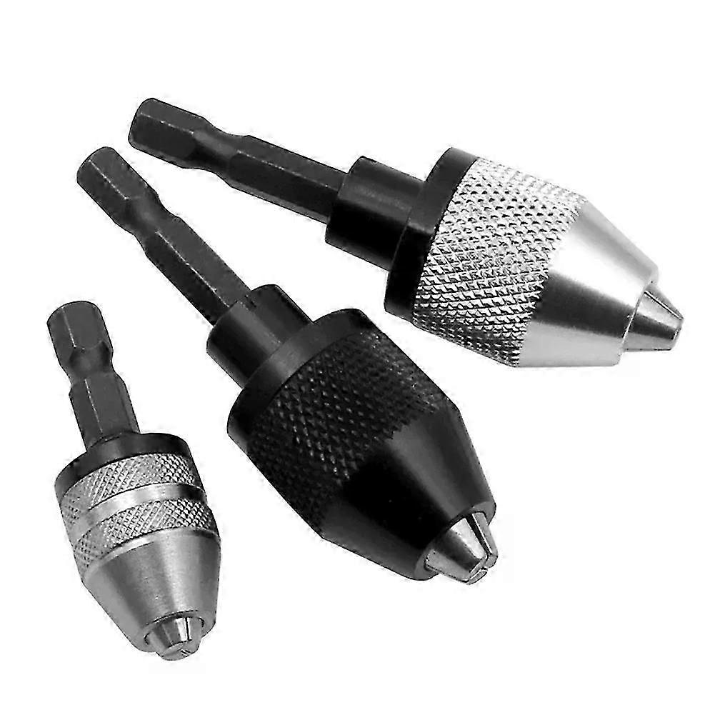 03-8mm Keyless Drill Chuck Mini Self-Tighten Electric Drill Bits Collet Fixture Tools 1/4 Hex Shank Quick Change Converter