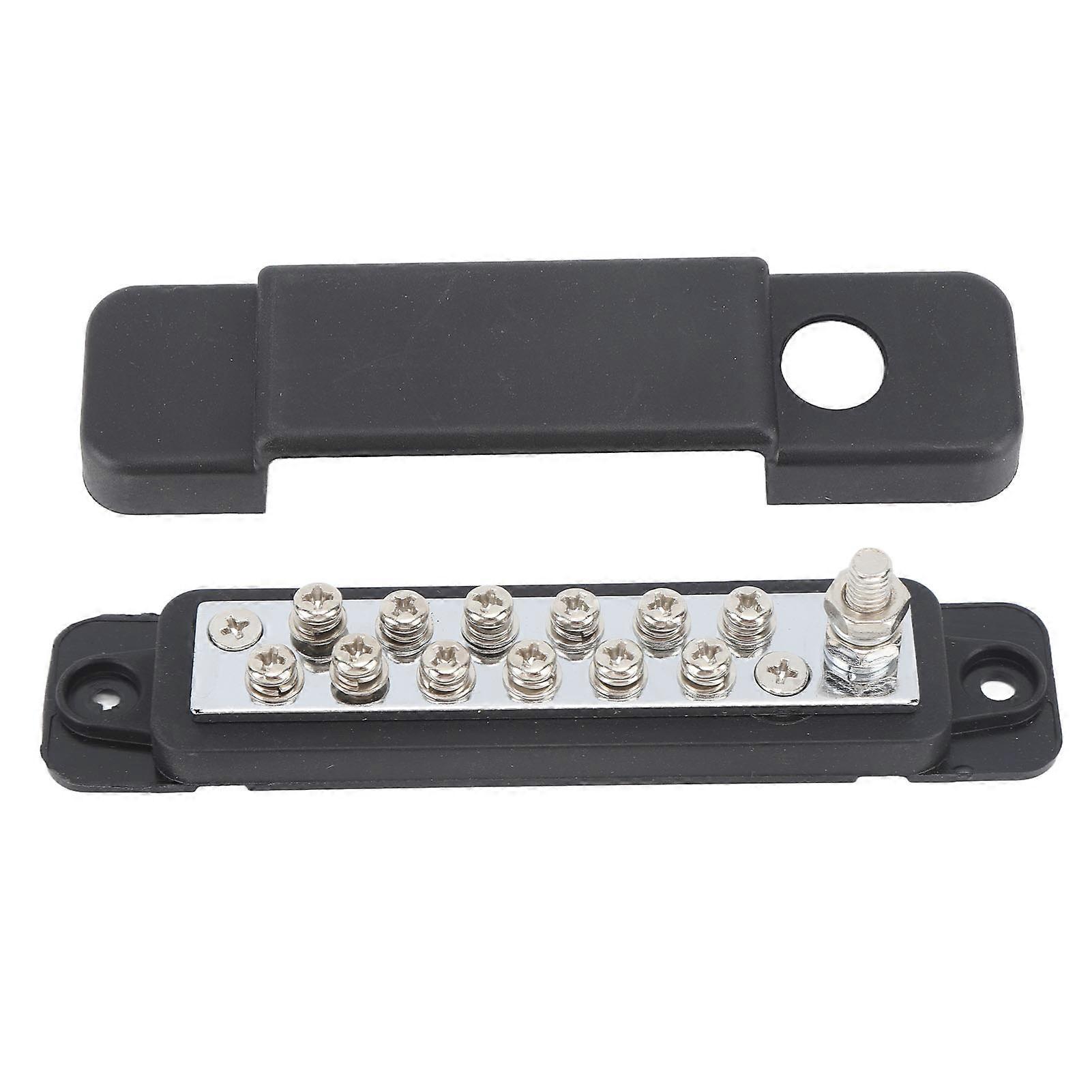 12 Terminal Waterproof Black Power Distribution Block Kit for Vehicles Tractors UTVs ATVs Trucks Yachts 