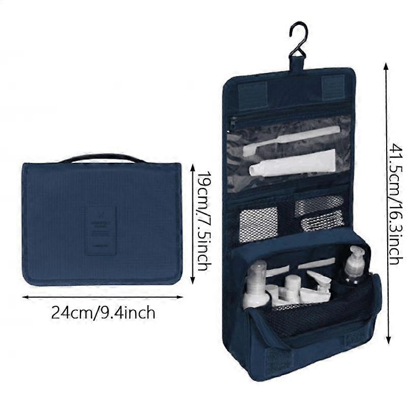 Kannettava matkakosmetiikkalaukku, riippuva meikkijärjestäjä koukulla, kompakti miesten pesulaukku, ihanteellinen matkustamiseen ja säilytykseen