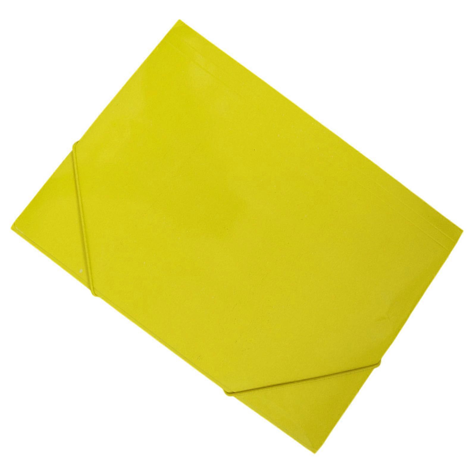 Portable Foldable A4 Document Organizers With Elastic Band File Storage For Business Study  Yellow