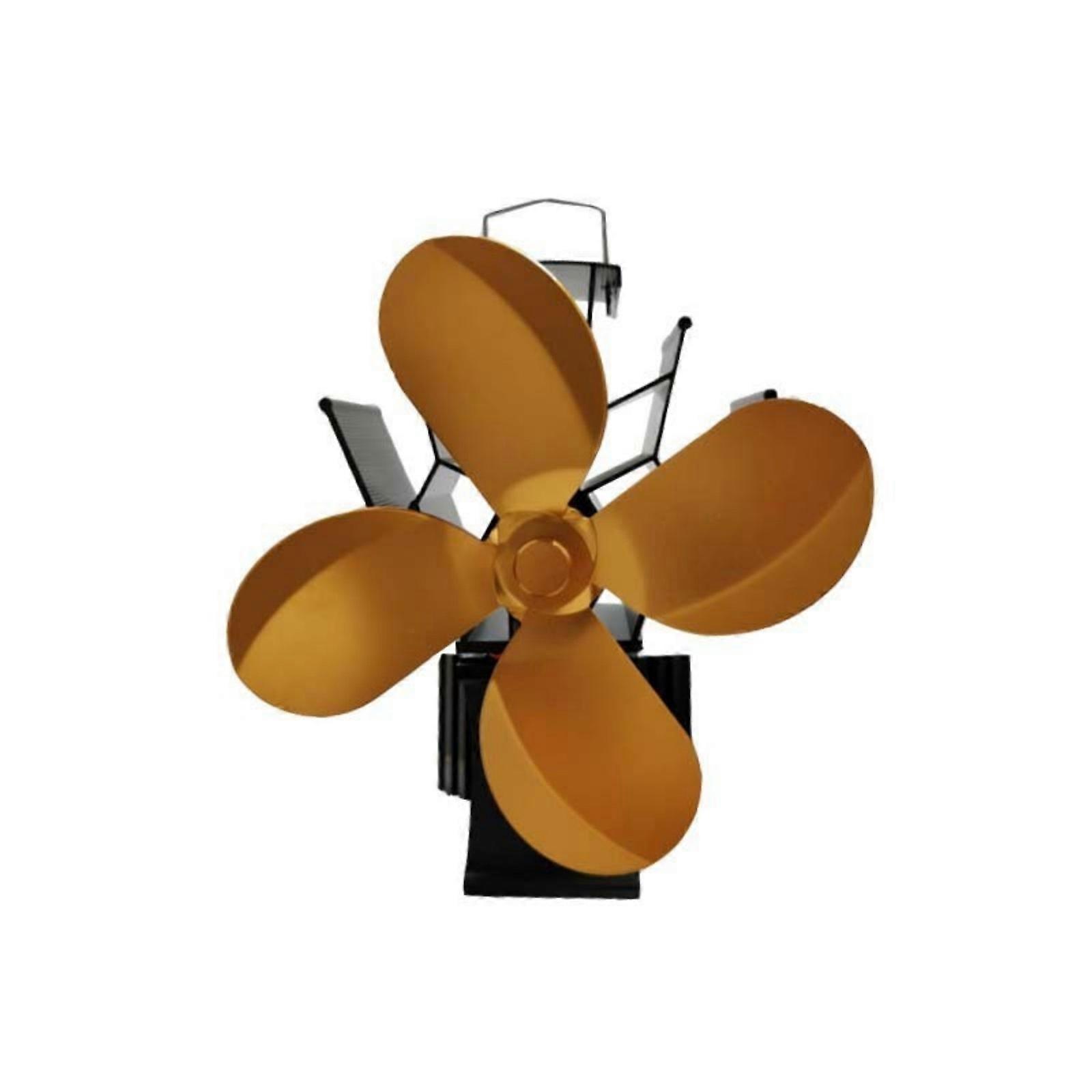 Heat Powered Fireplaces Fan With Automatic Temperature Control And Quiet 4 Blade Design For Efficient Heat Distribution  Yellow
