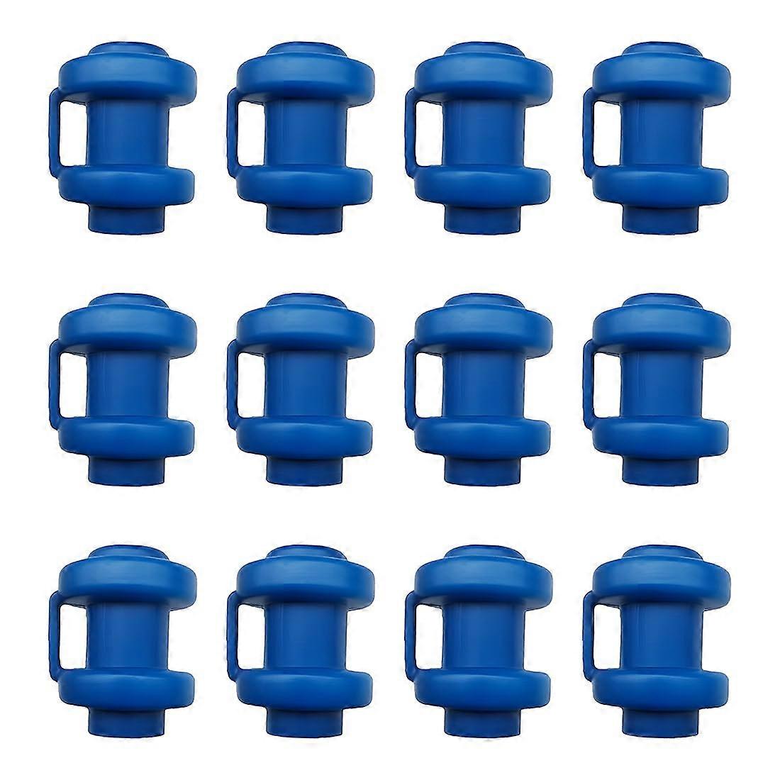 Trampolin End Caps Pack Of 12, 25 Mm Diameter, Blue, Replacement Elastic Trampoline Parts For Trampoline Net Poles