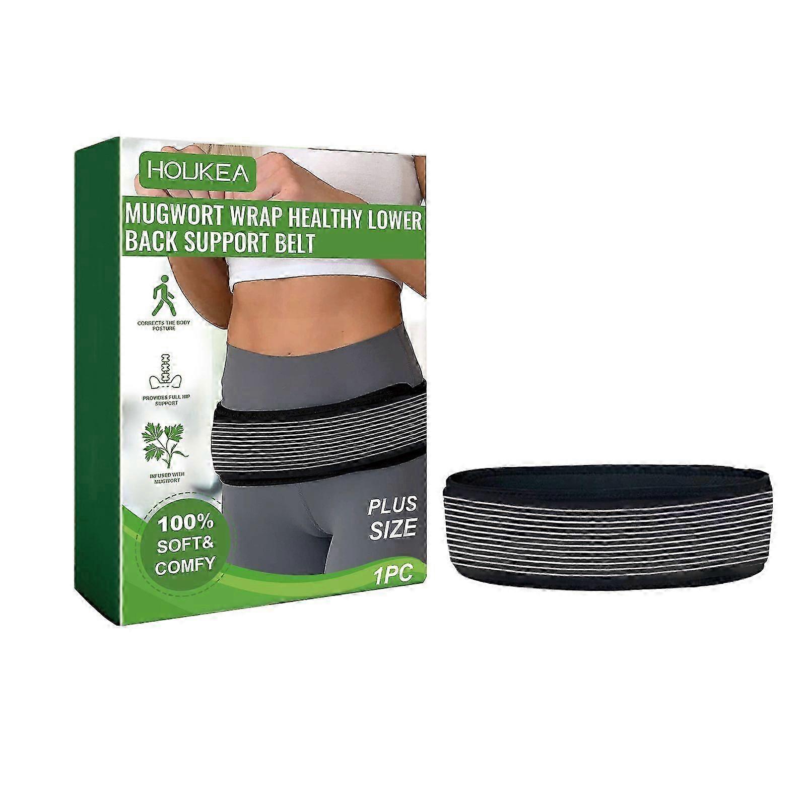 Mugwort Wrap Lower Back Support Belt - Adjustable Pain Relief & Posture Correction